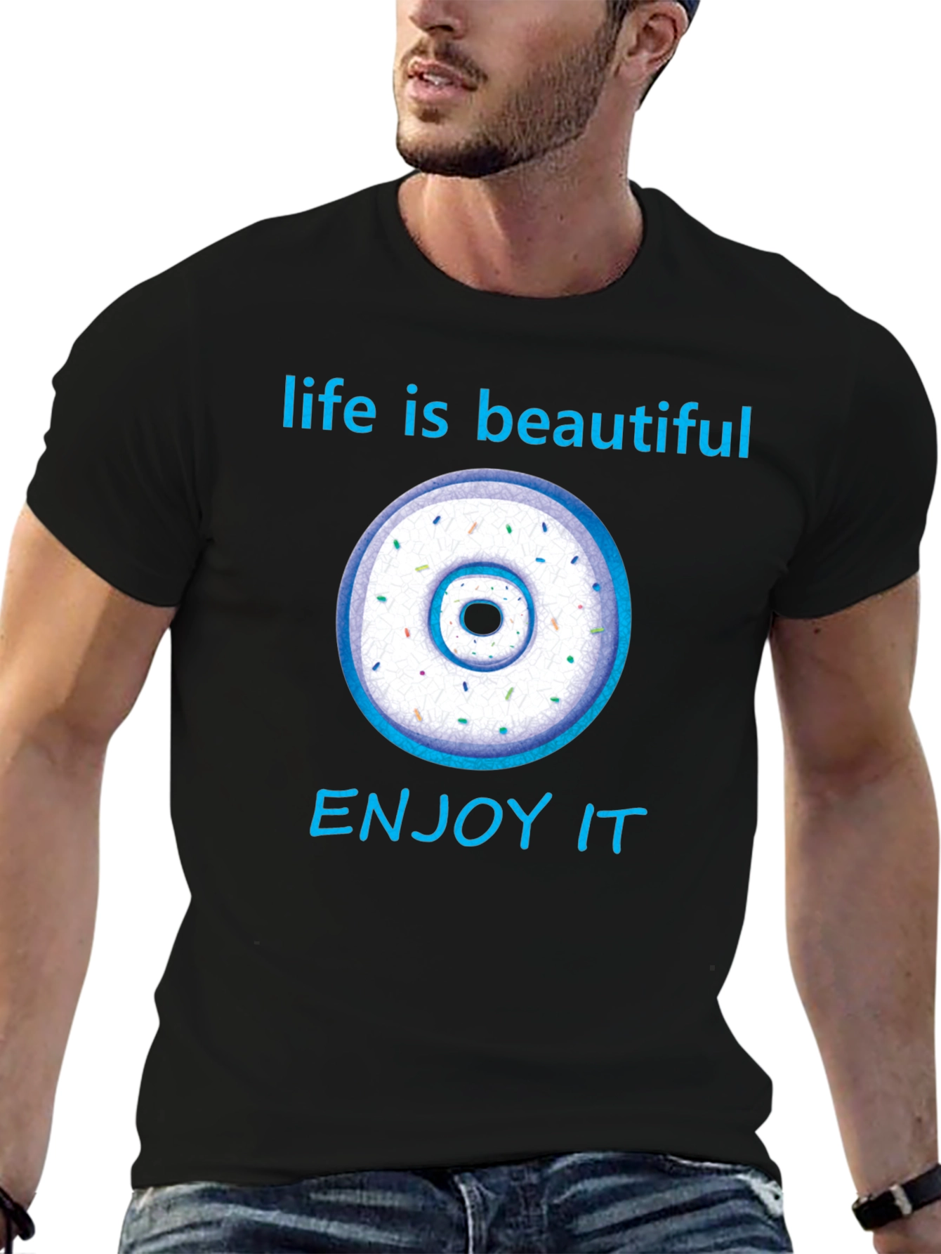 Black Life is Beautiful Donut Graphic Tee view 6