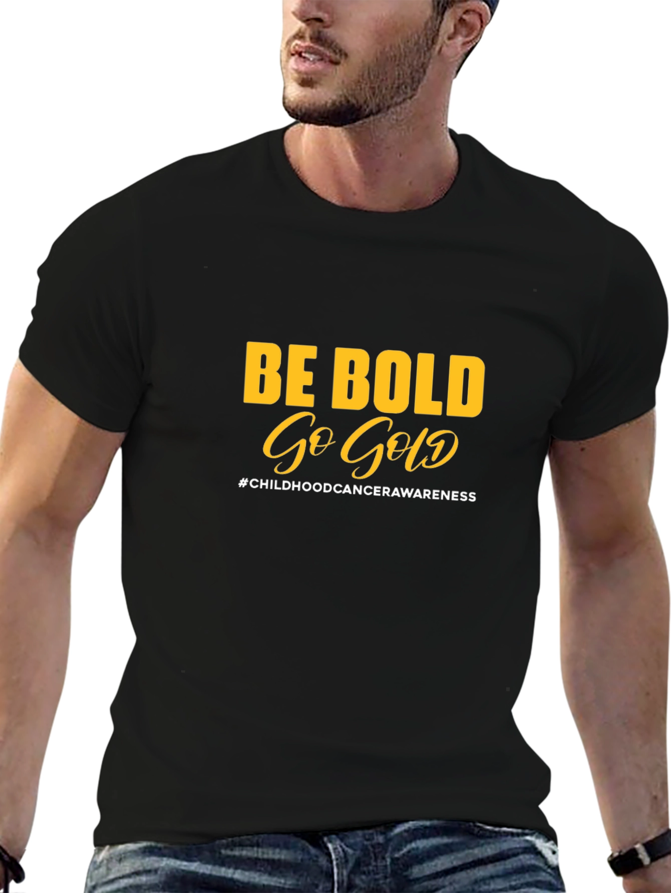 Black Be Bold Go Gold T-Shirt view 6