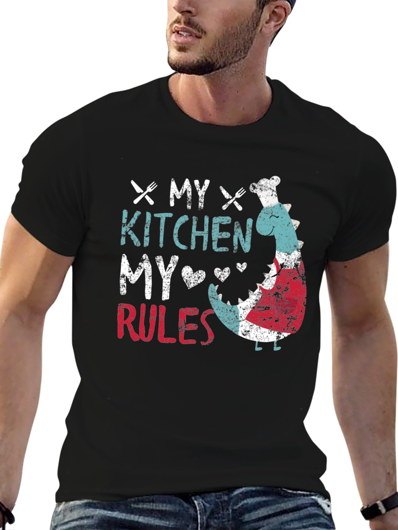 Black My Kitchen My Rules T-Shirt view 6