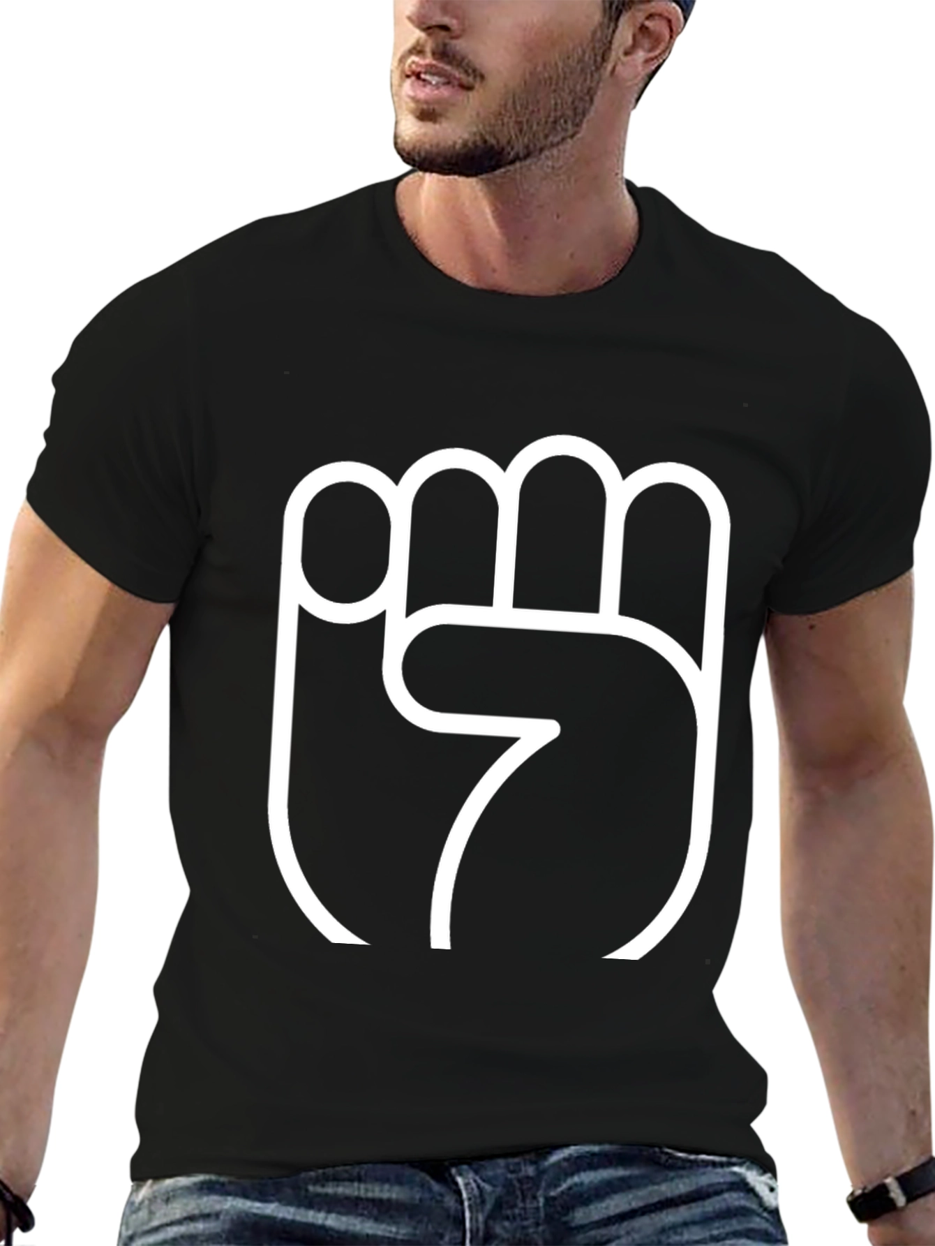 Black Fist Graphic Black T-Shirt - Bold Statement Tee view 6