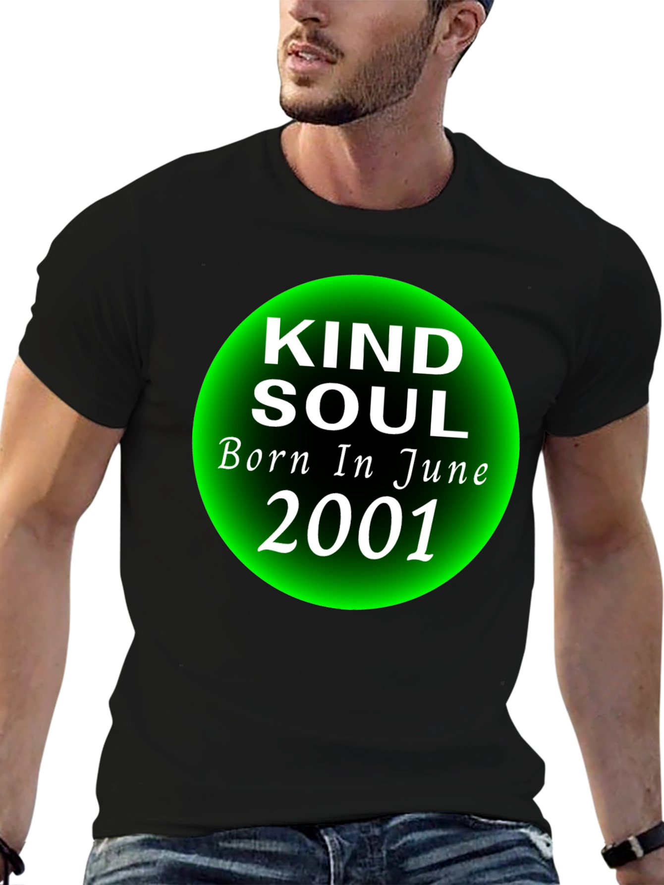 Black Kind Soul Born in June 2001 T-Shirt view 6
