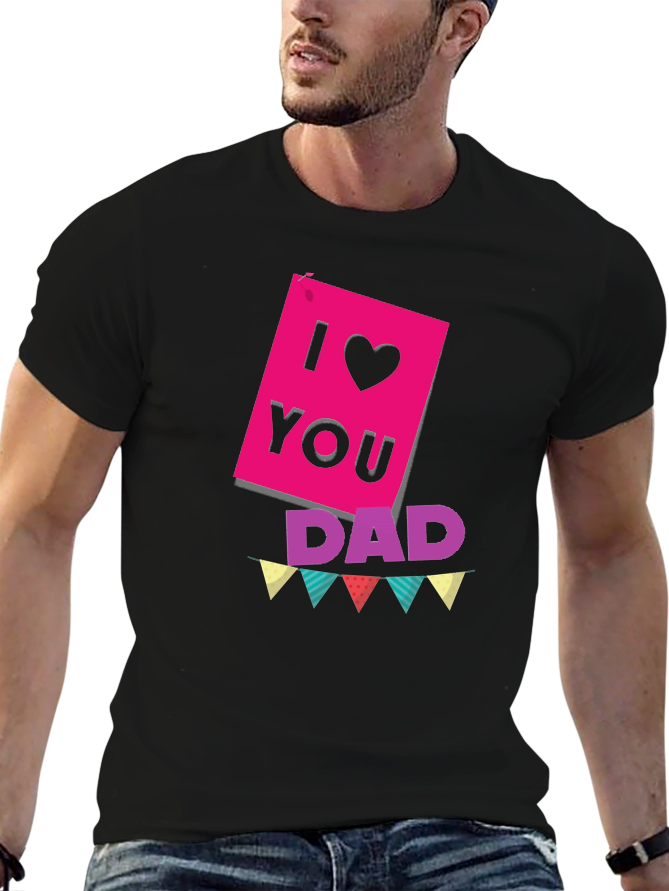 Black I Love You Dad T-Shirt view 6