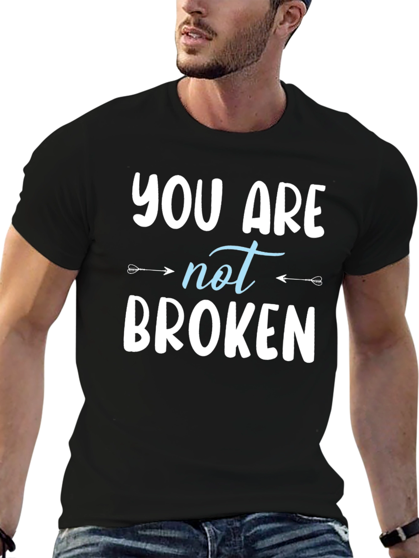 Black You Are Not Broken Graphic T-Shirt view 6