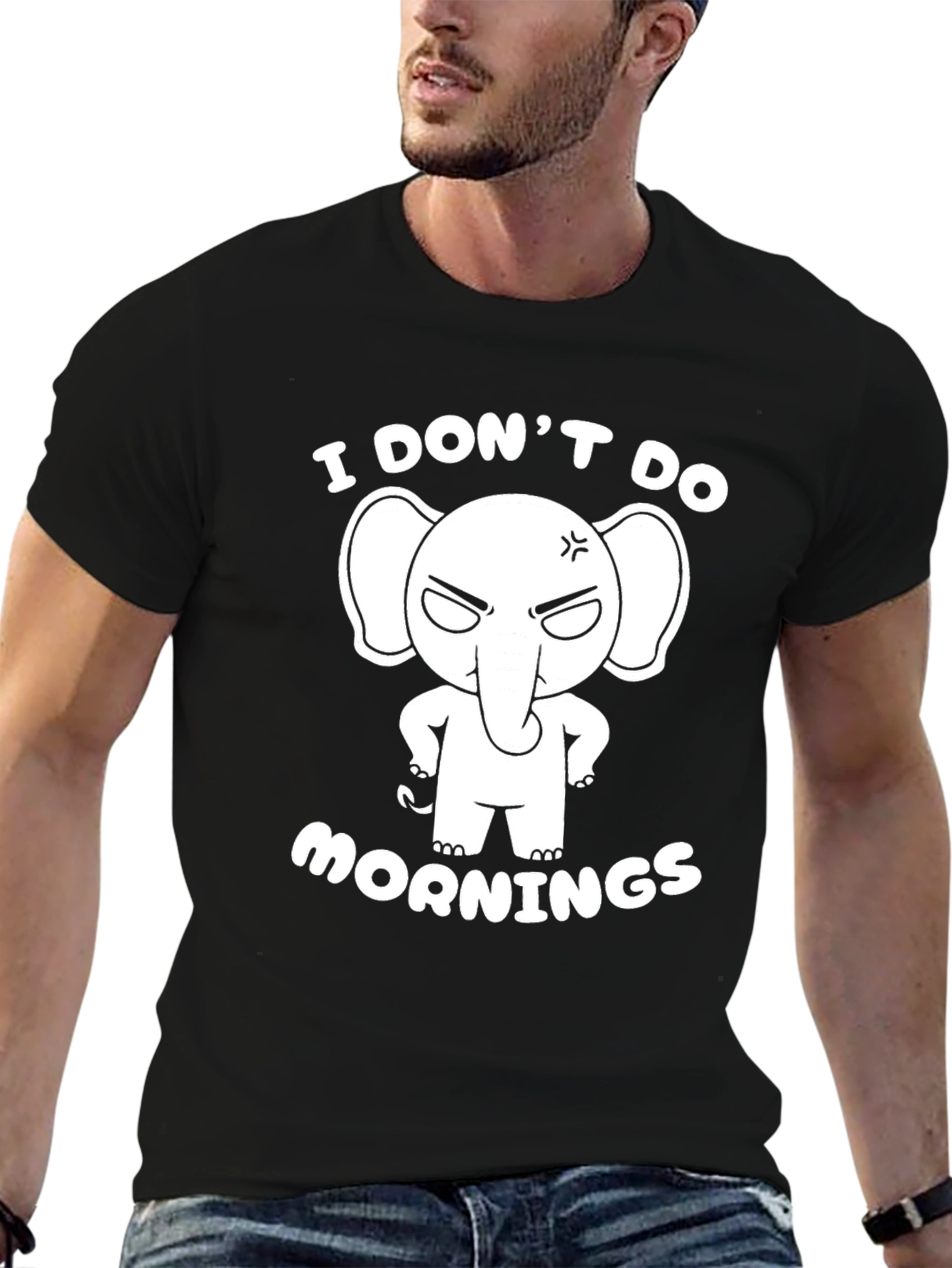 Black I Don't Do Mornings Graphic T-Shirt - Black view 6