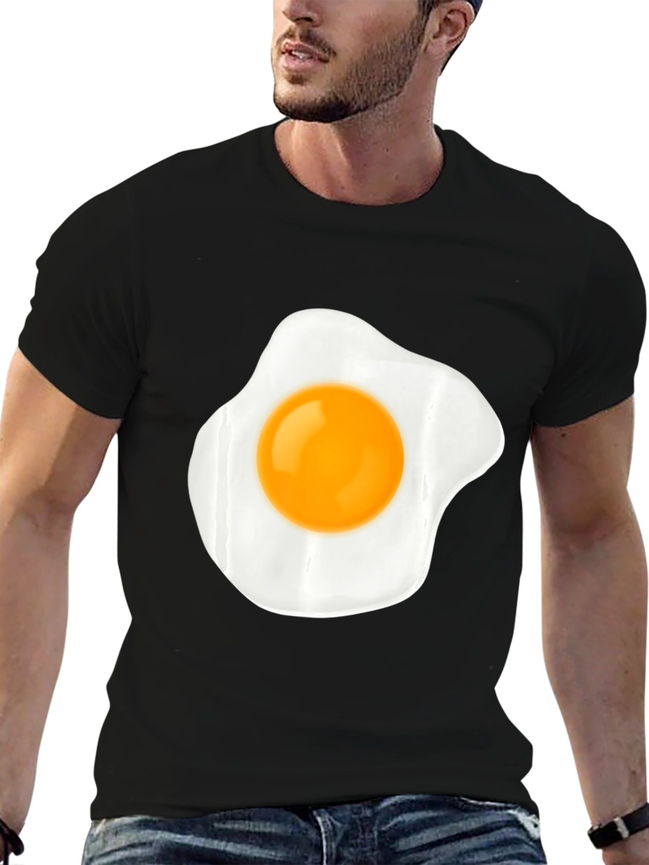 Black Fried Egg Graphic Tee - Unisex Casual Style view 6
