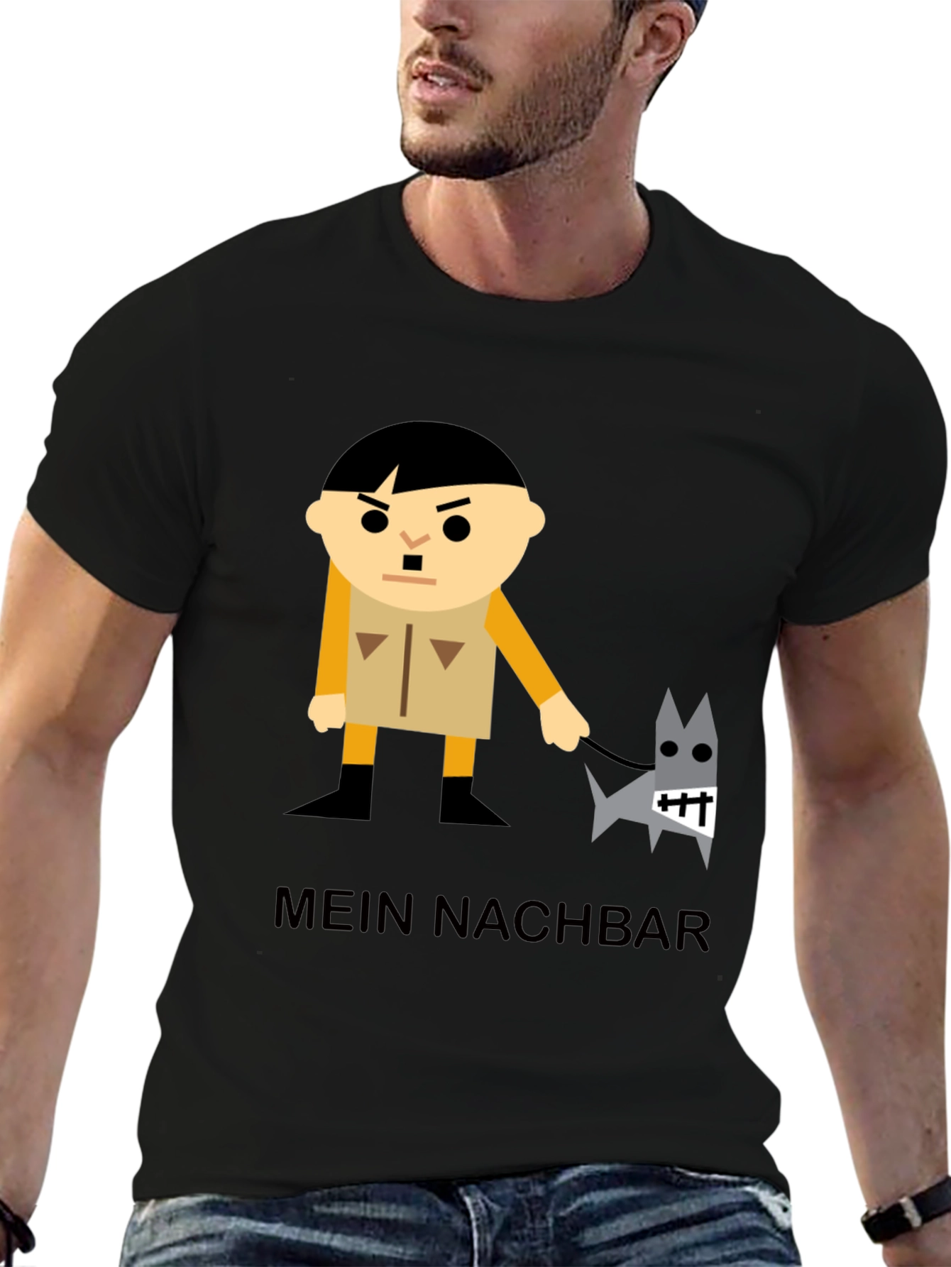 Black Mein Nachbar Graphic T-Shirt - Black view 6