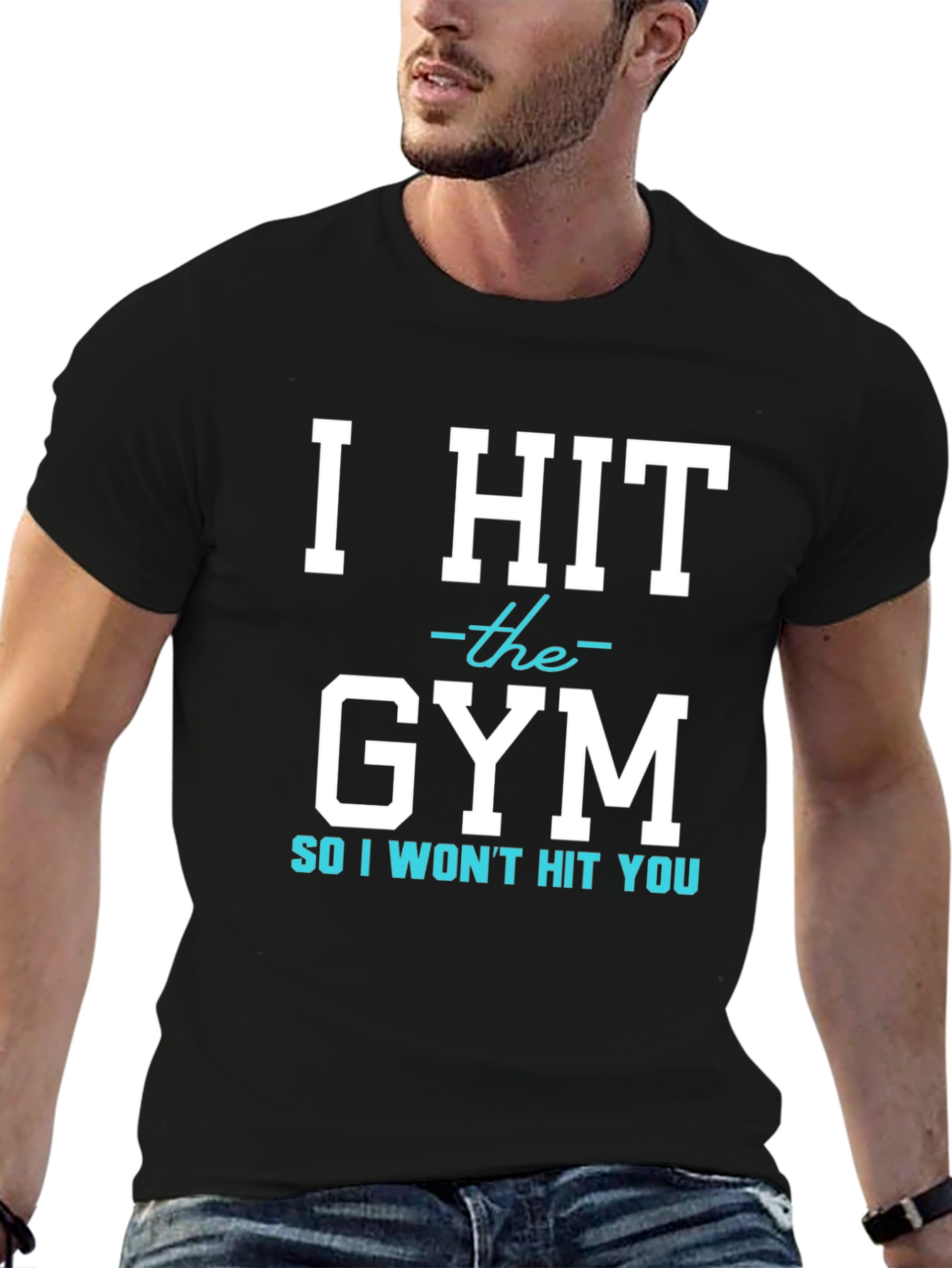 Black I Hit The Gym T-Shirt Funny Workout Tee view 6