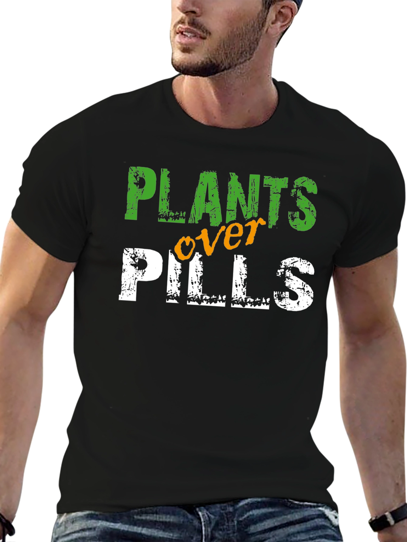 Black Plants Over Pills T-Shirt view 6