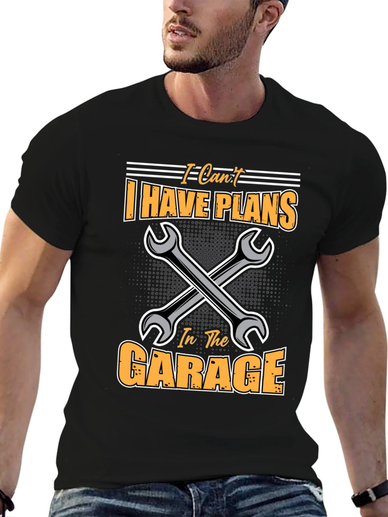 Black Garage Plans T-Shirt - Mechanic Gift Idea view 6