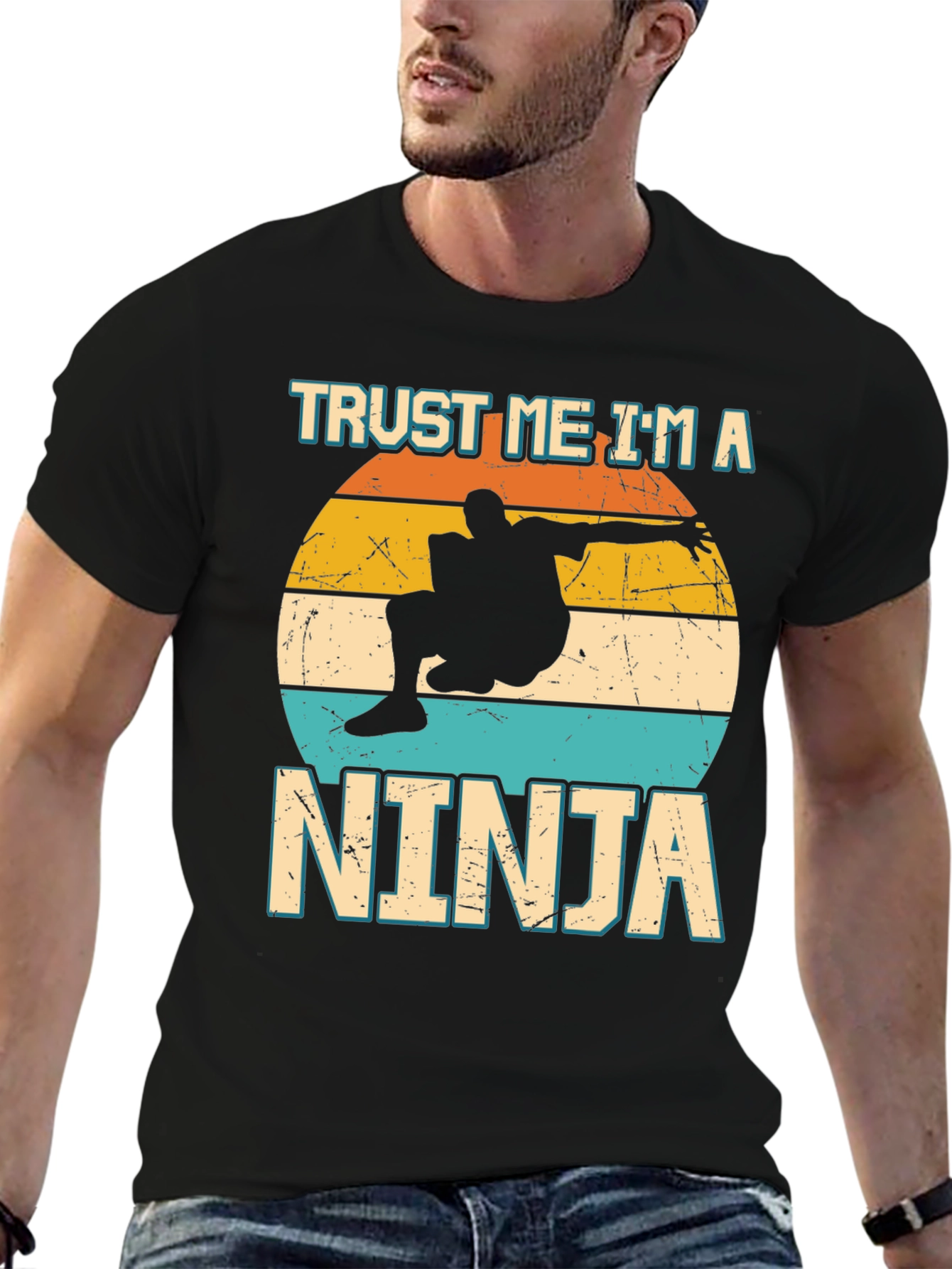 Black Trust Me I'm a Ninja T-Shirt Funny Novelty Tee view 6