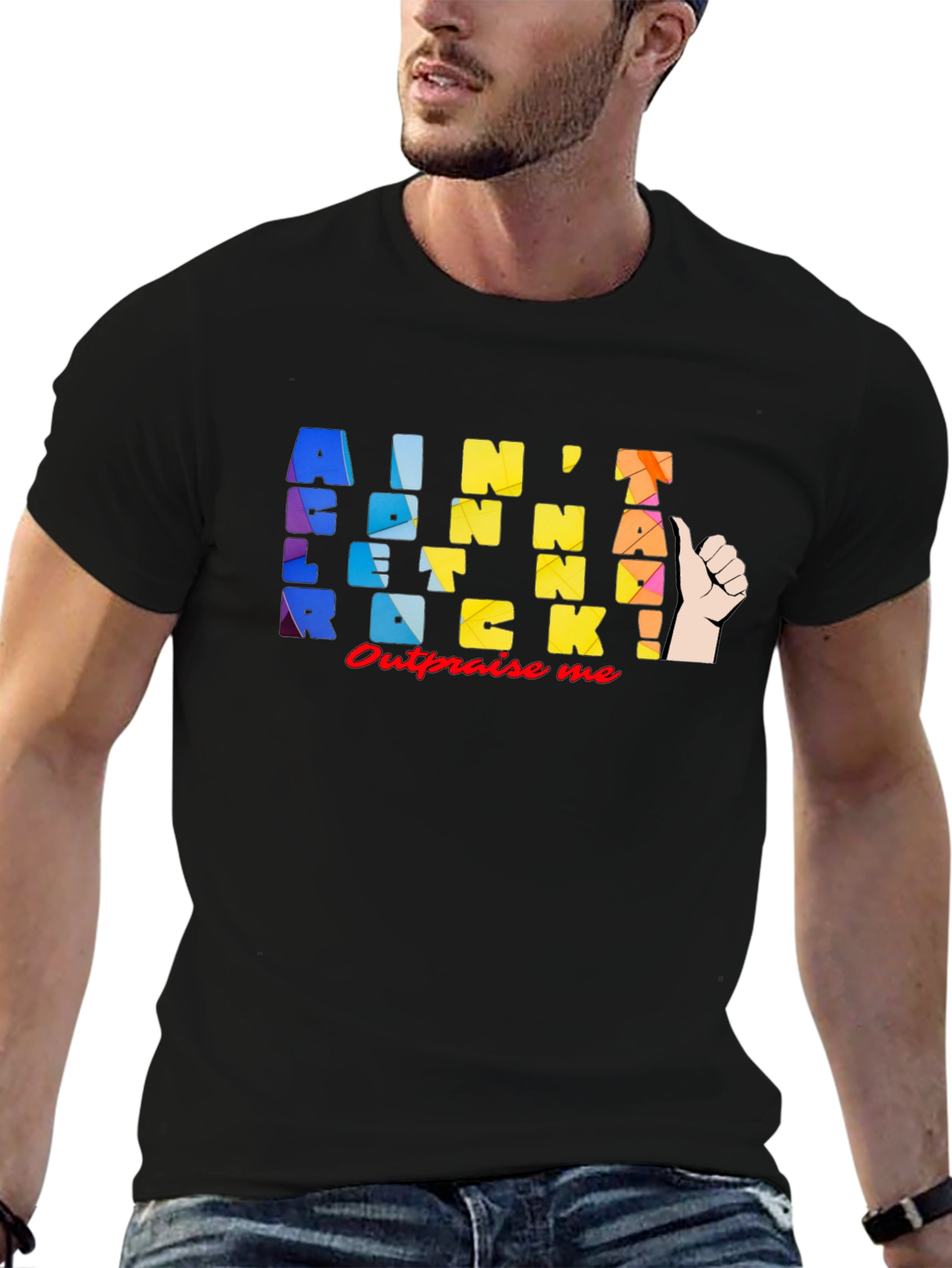 Black Ain't Gonna Rock! Graphic T-Shirt view 6