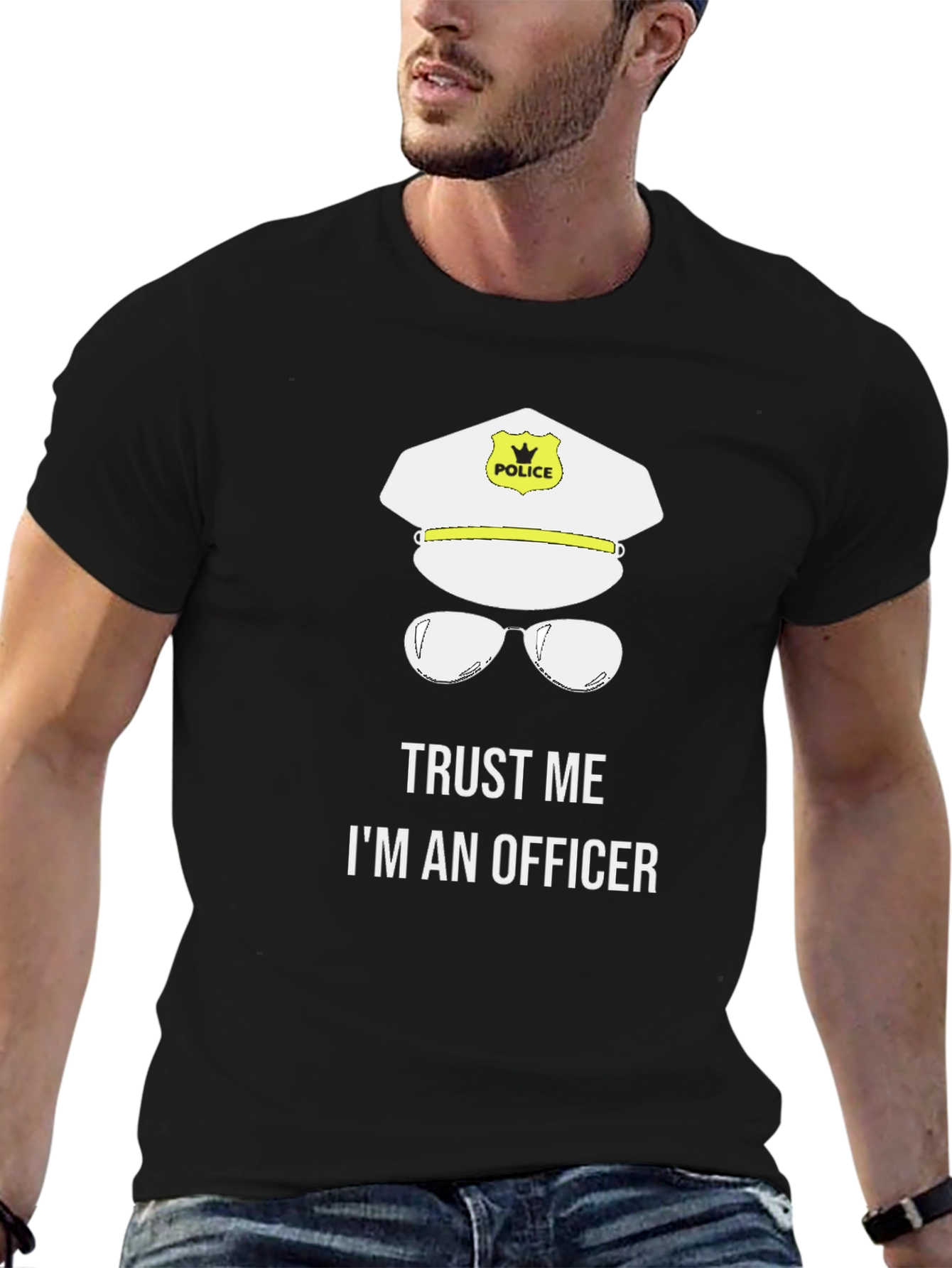 Black Trust Me I'm An Officer T-Shirt Funny Police Tee view 6