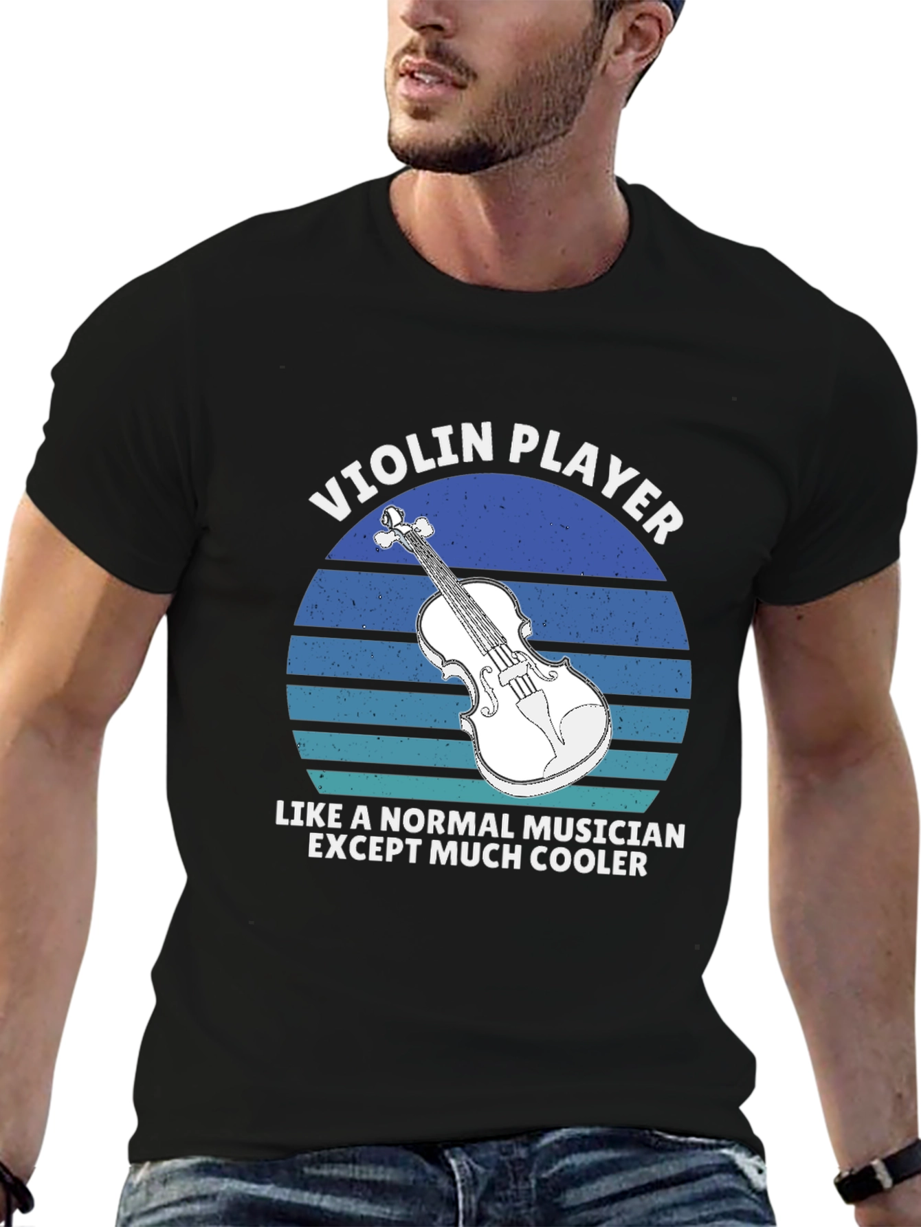 Black Violin Player T-Shirt - Cool Musician Graphic Tee view 6