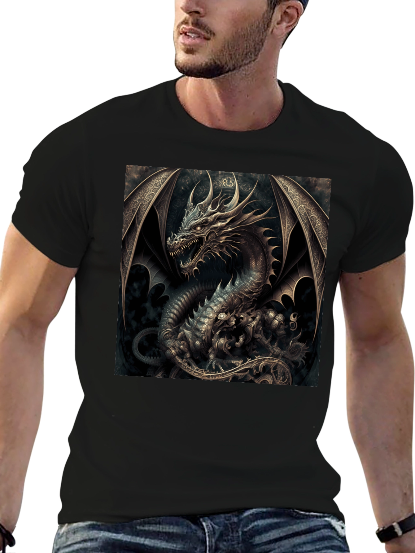 Black Dragon Graphic Black T-Shirt view 6