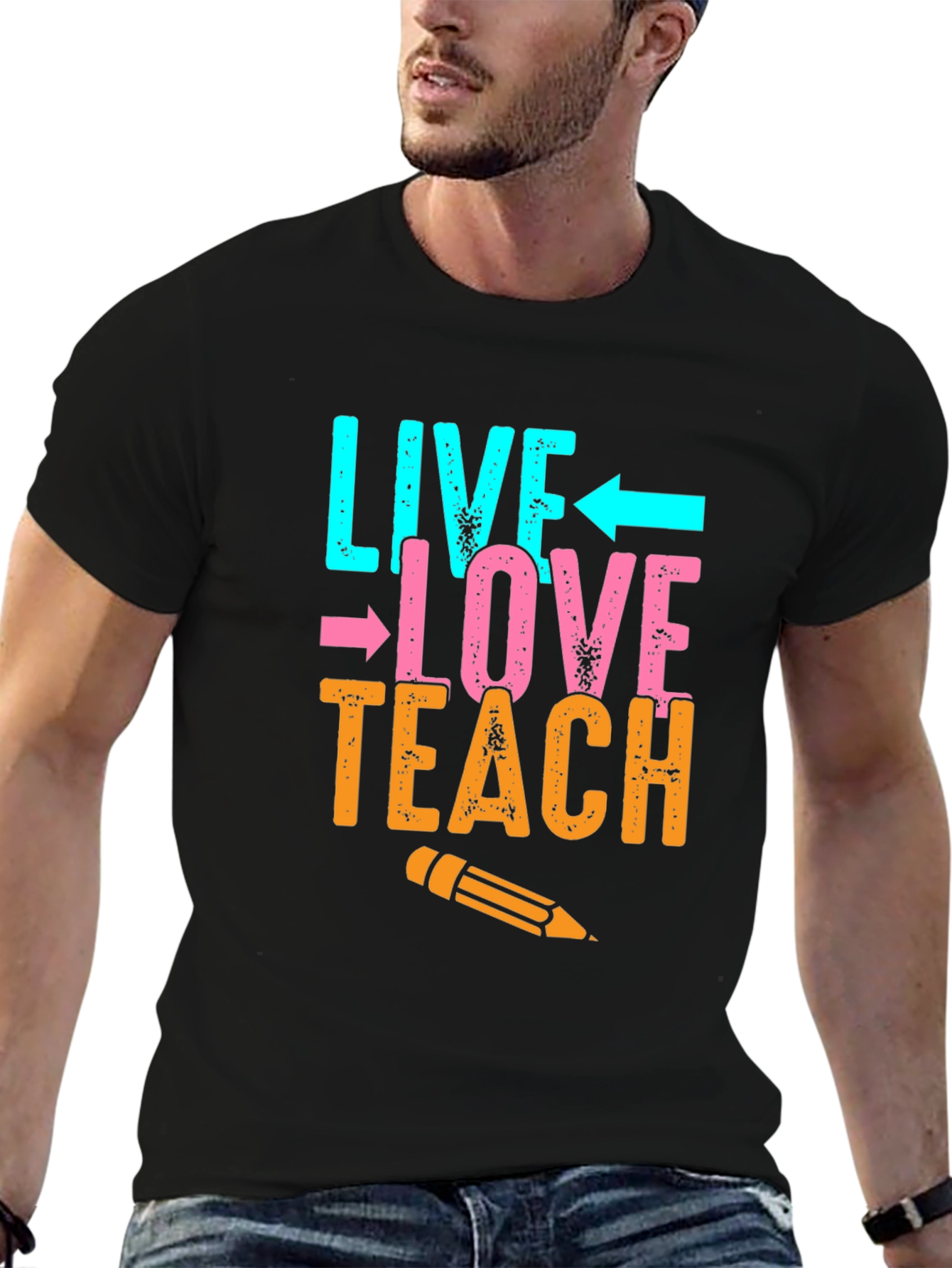 Black Live Love Teach T-Shirt - Teacher Appreciation Gift view 6
