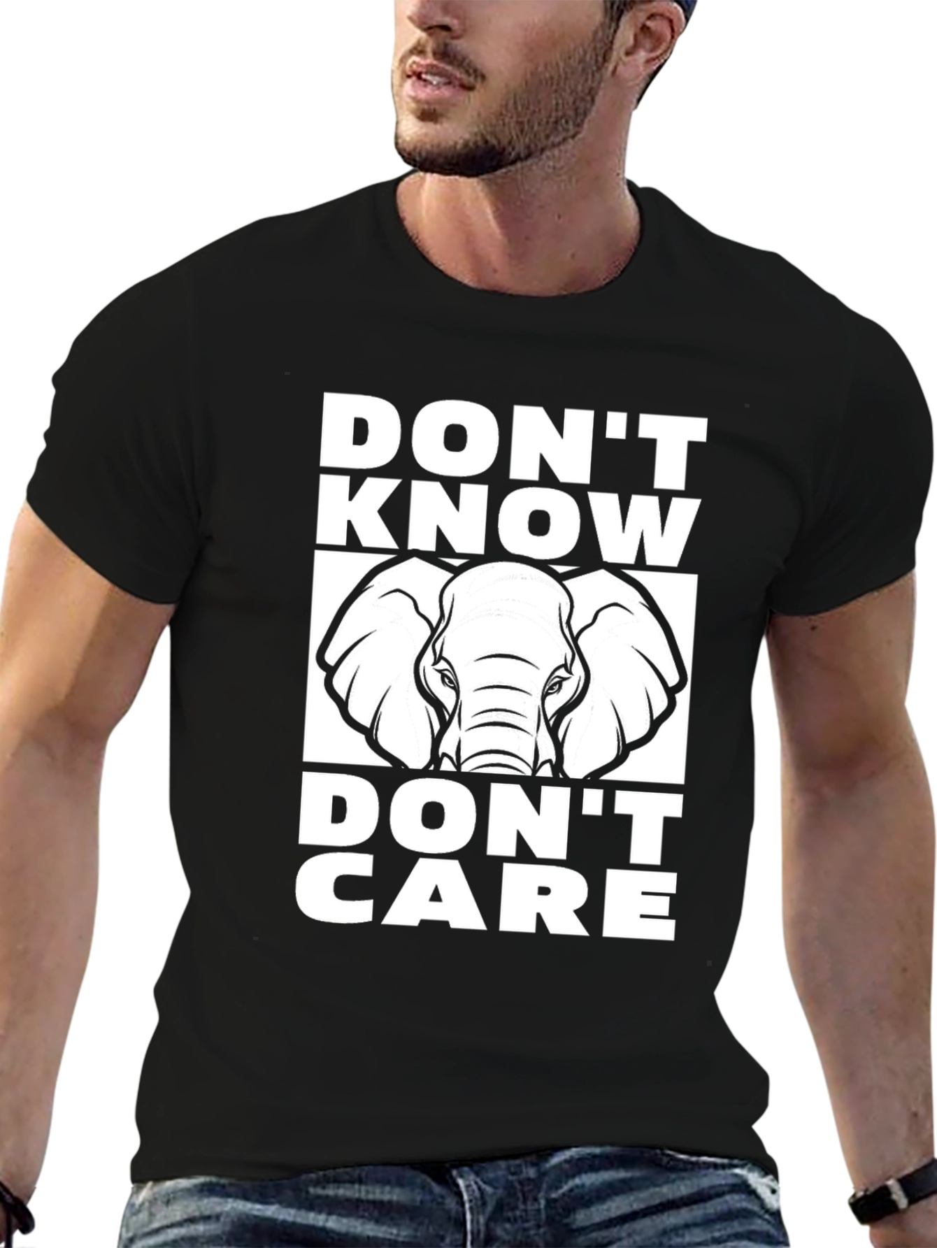 Black Don't Know Don't Care Elephant T-Shirt view 6