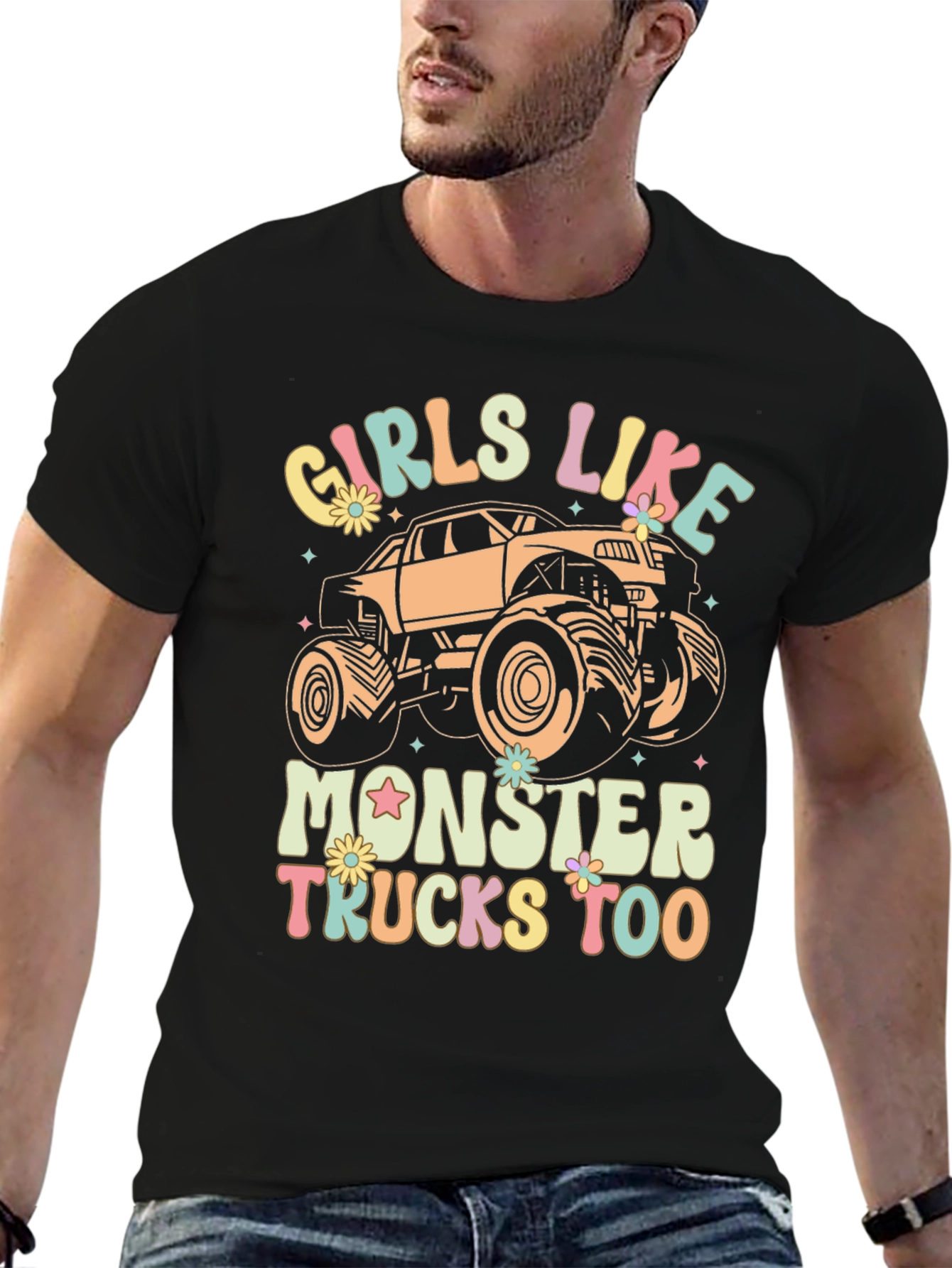 Black Girls Like Monster Trucks T-Shirt view 6