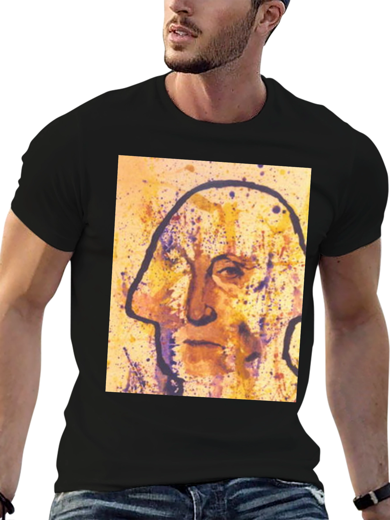 Black Abstract Washington T-Shirt view 6