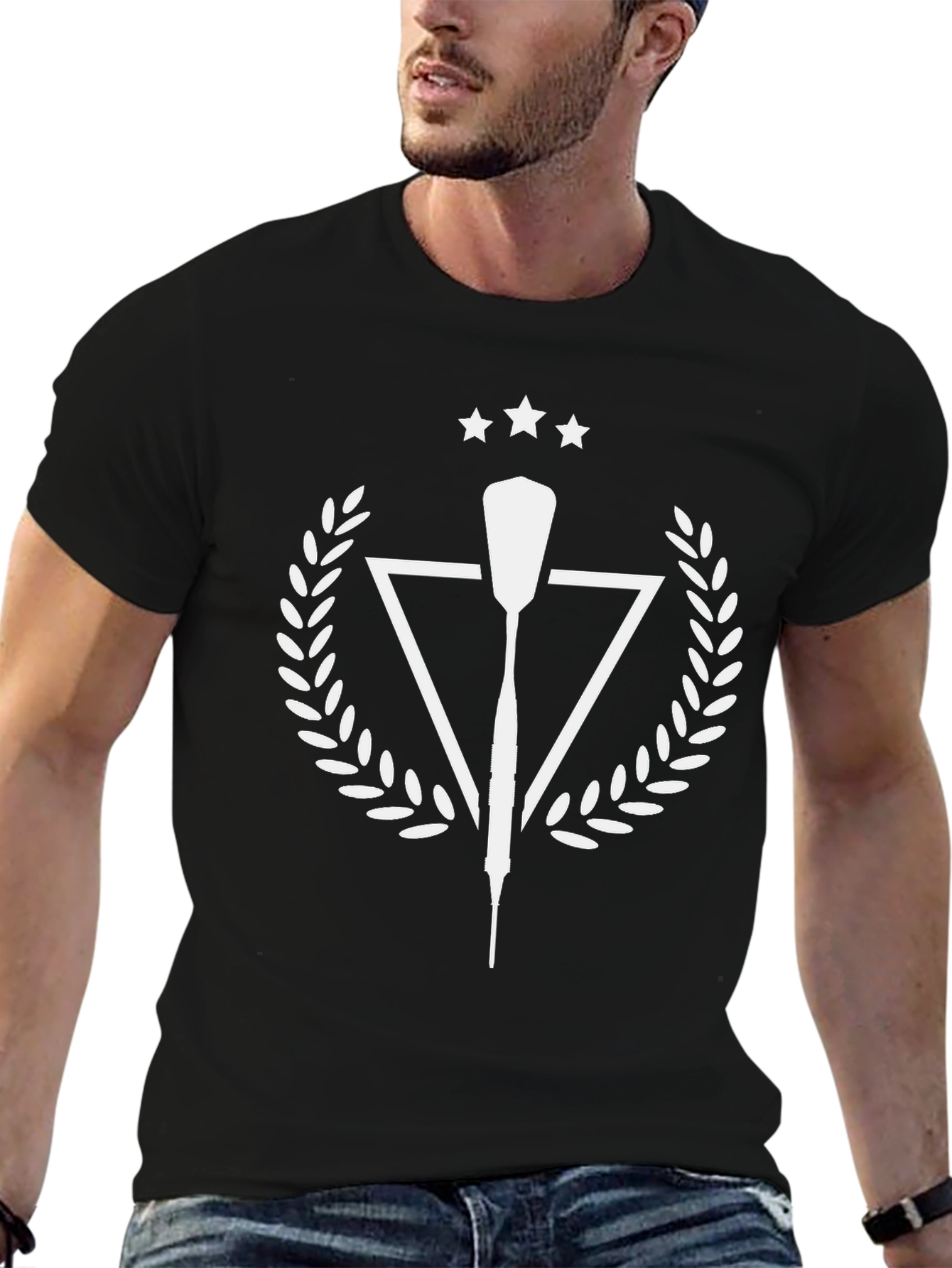 Black Rowing Oar Crest Tee - Black view 6
