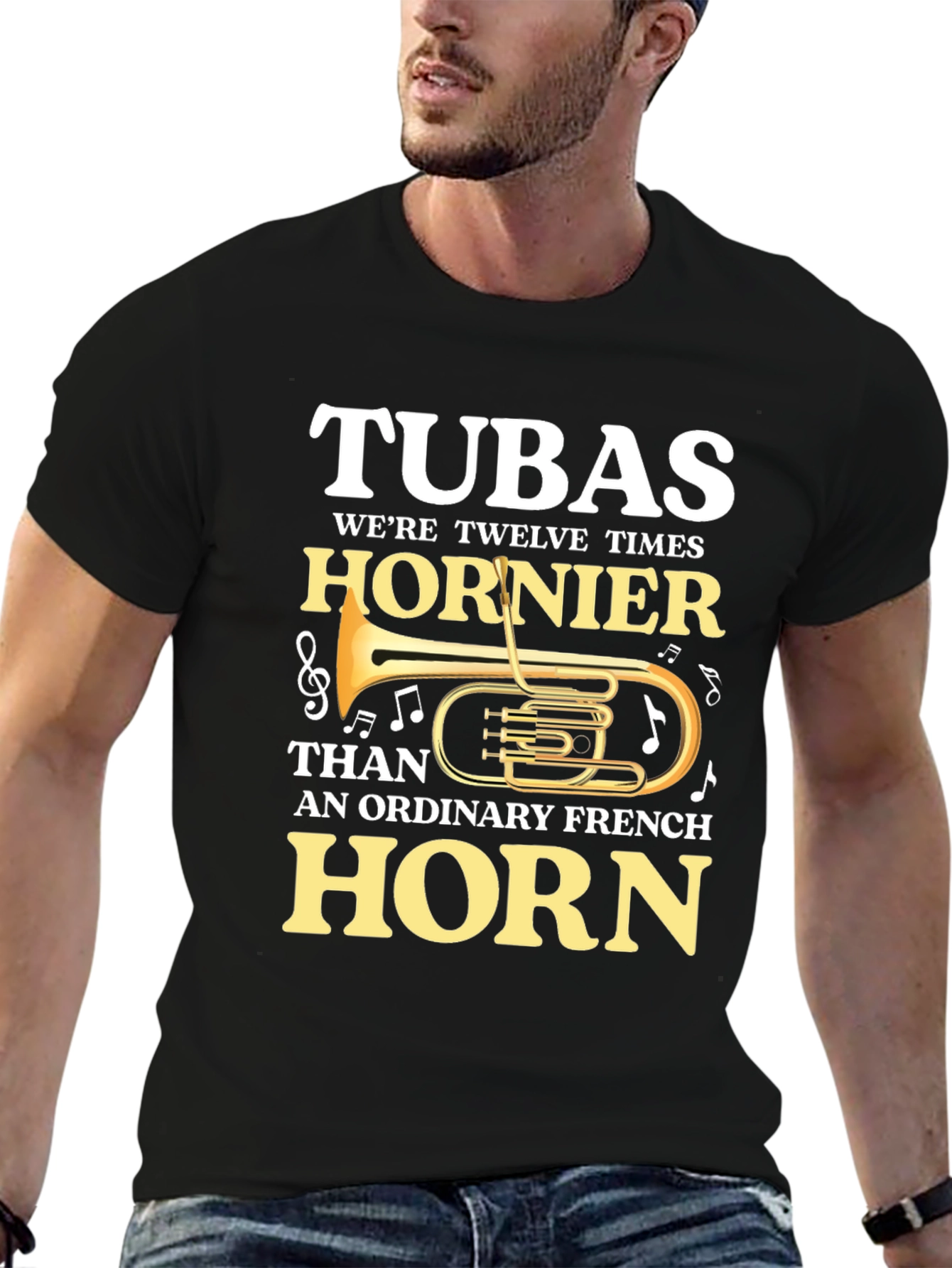 Black Tuba Horny T-Shirt - Band Geeks Tee view 6