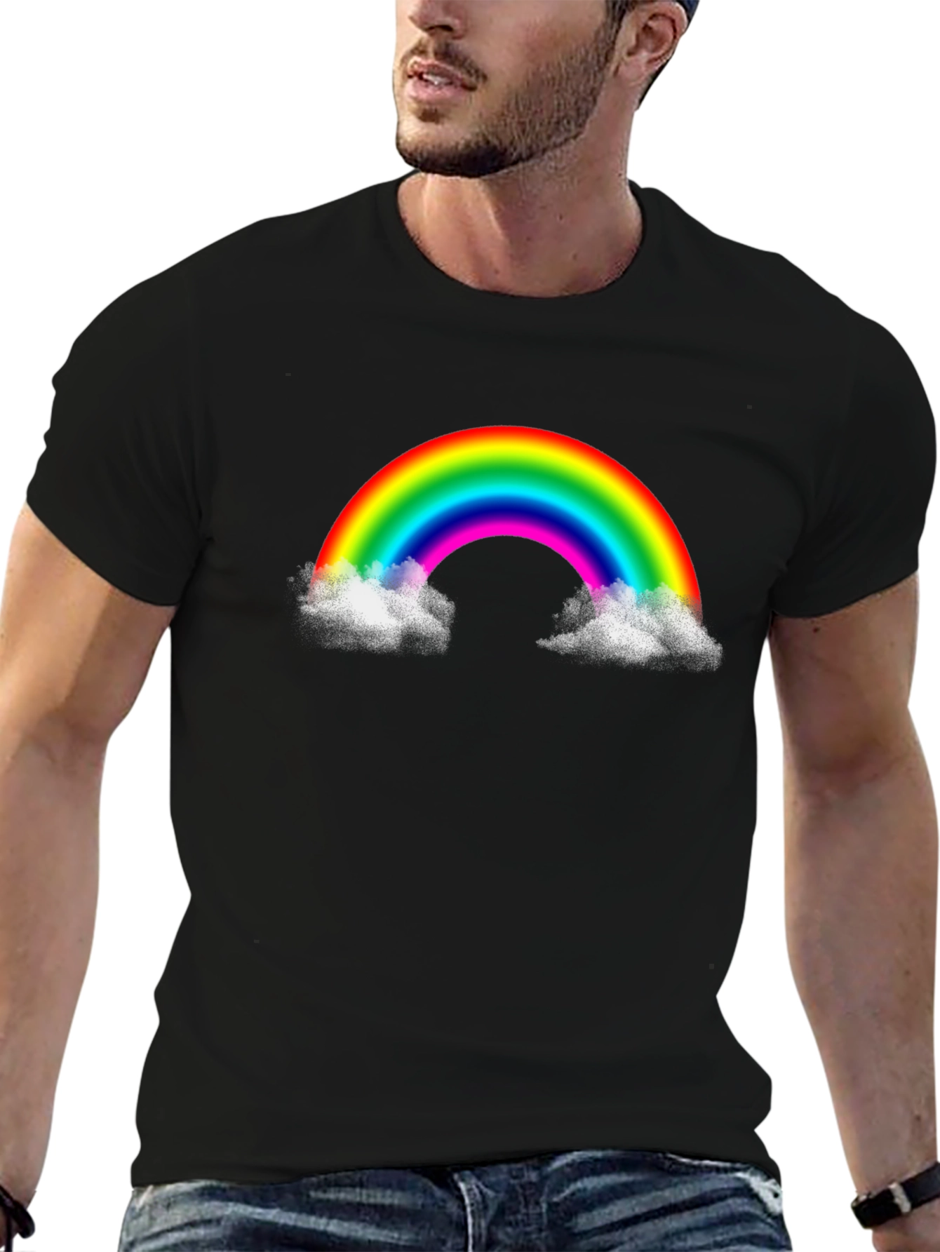 Black Rainbow Cloud Graphic T-Shirt view 6