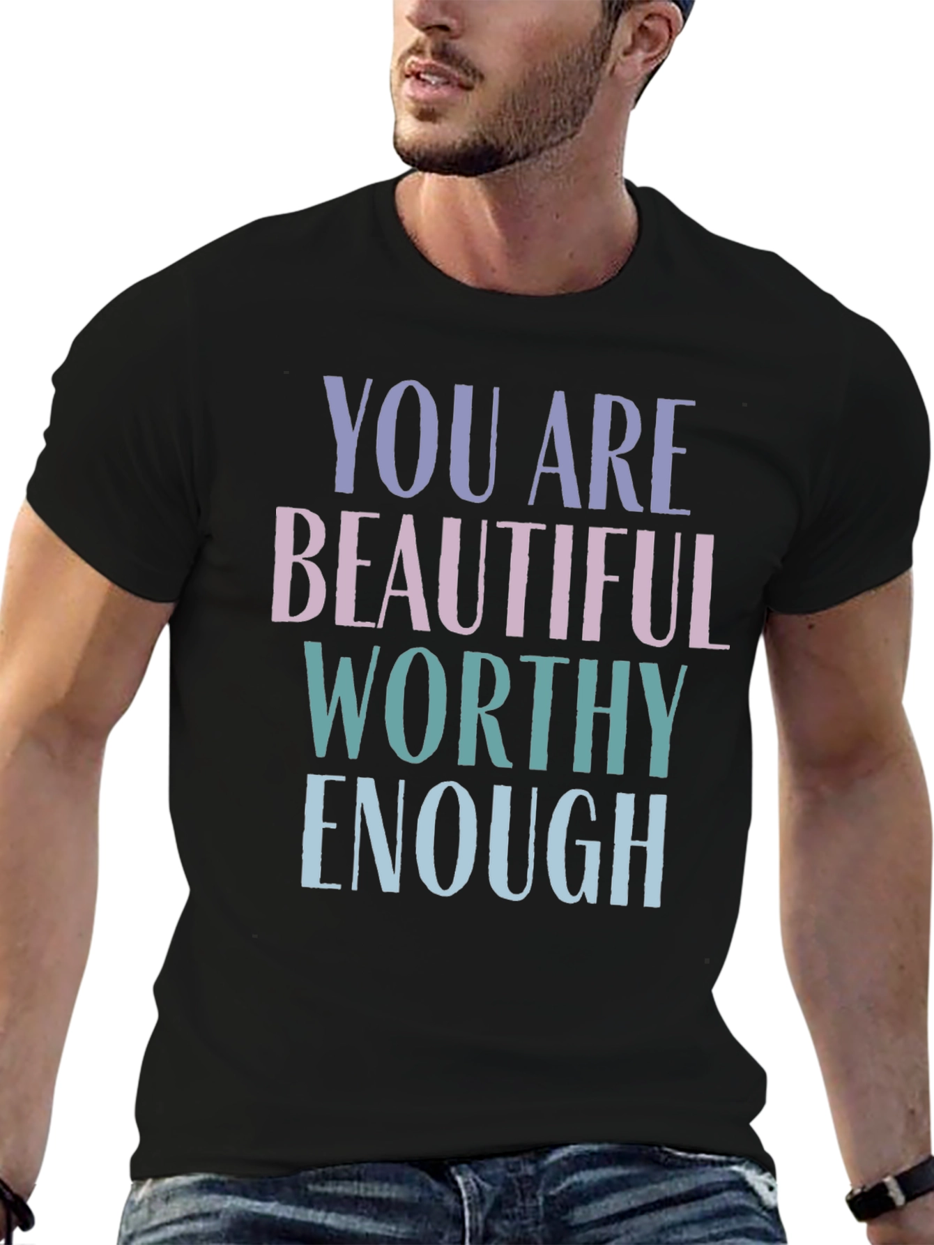 Black You Are Enough Graphic T-Shirt view 6