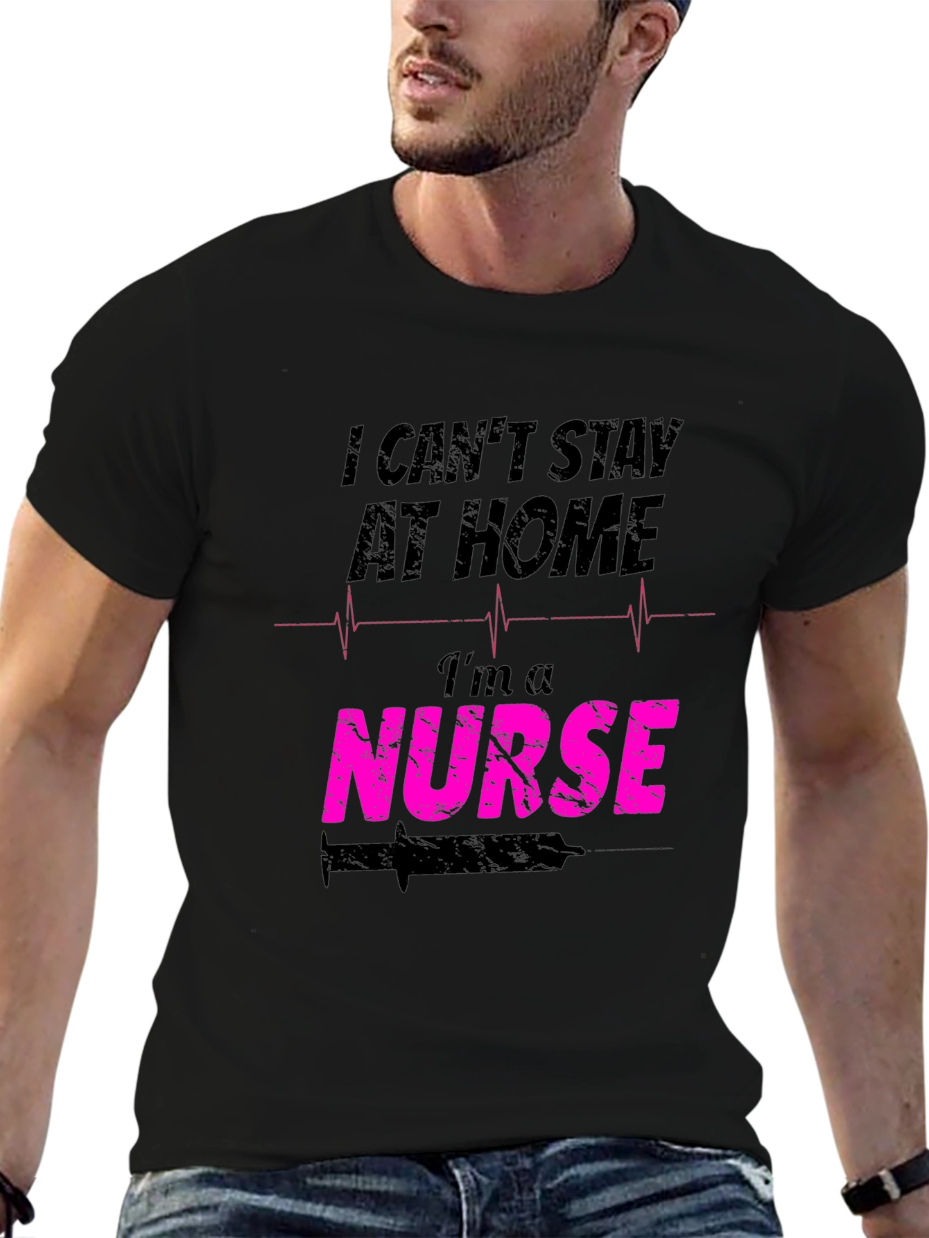 Black Nurse T-Shirt: I Can't Stay At Home view 6