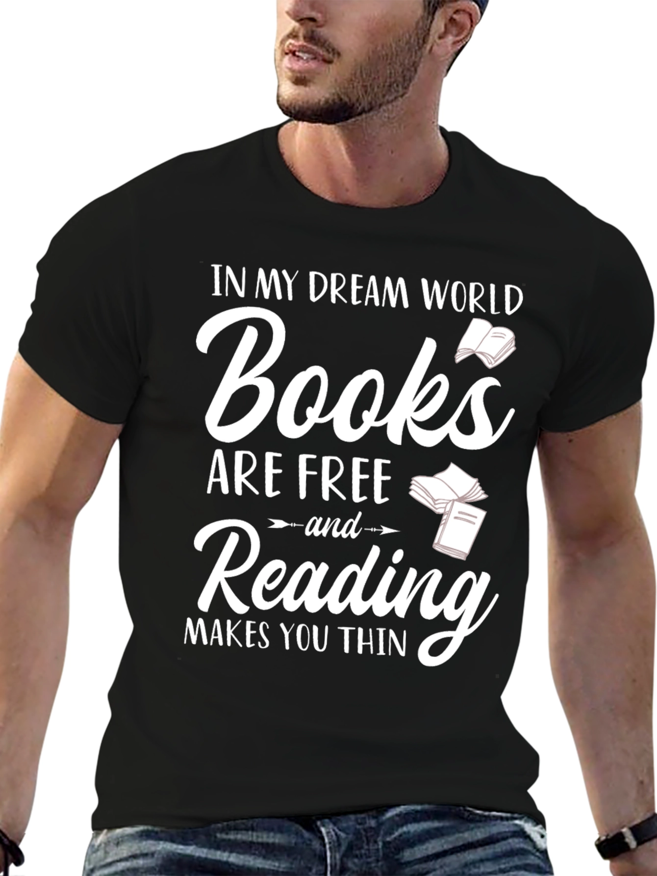 Black Books Are Free Reading Makes You Thin T-Shirt view 6
