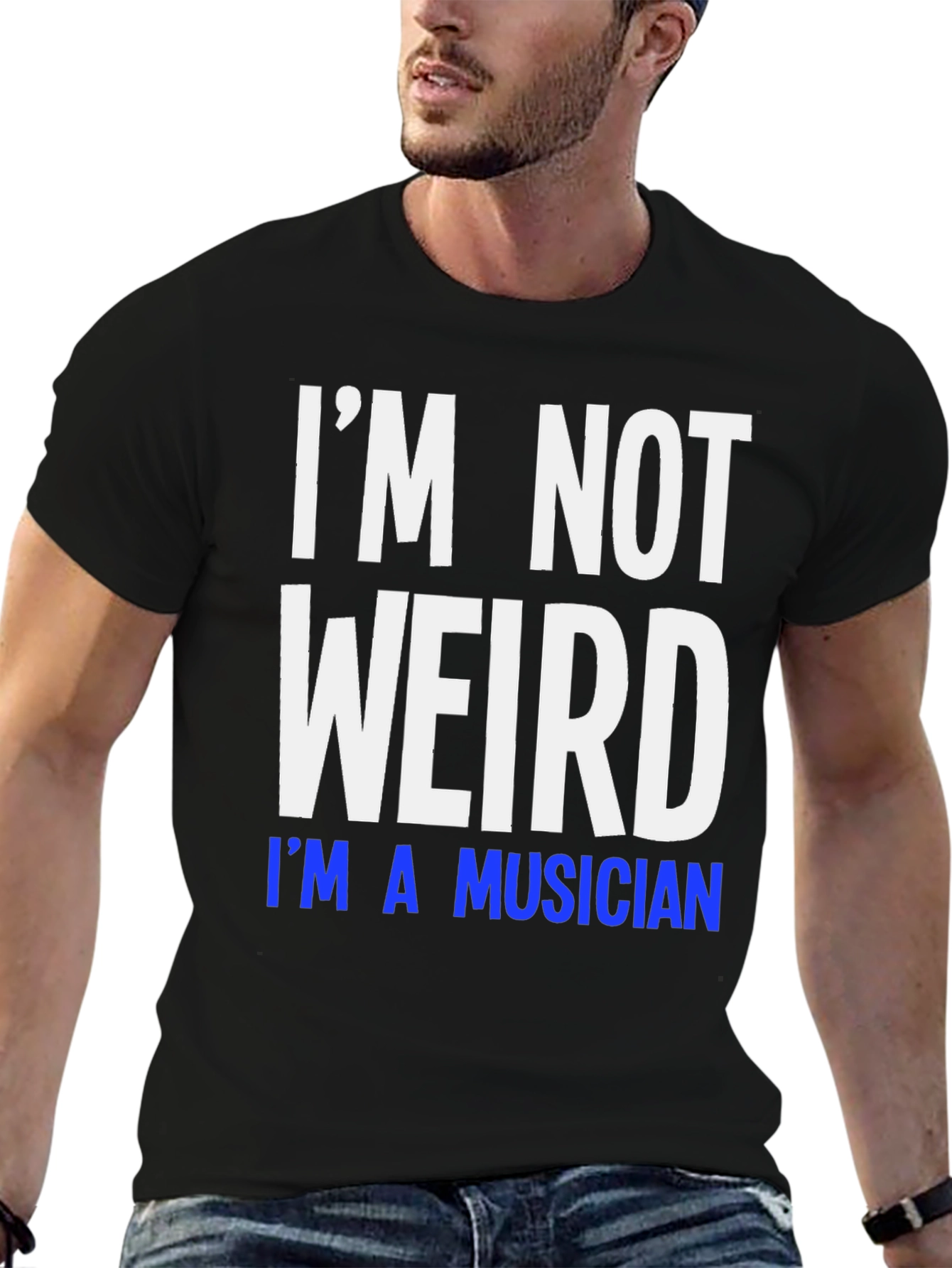 Black I'm Not Weird I'm A Musician T-Shirt view 6