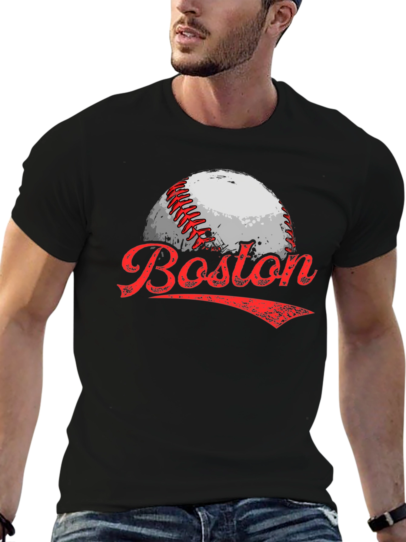 Black Boston Baseball Graphic Tee view 6