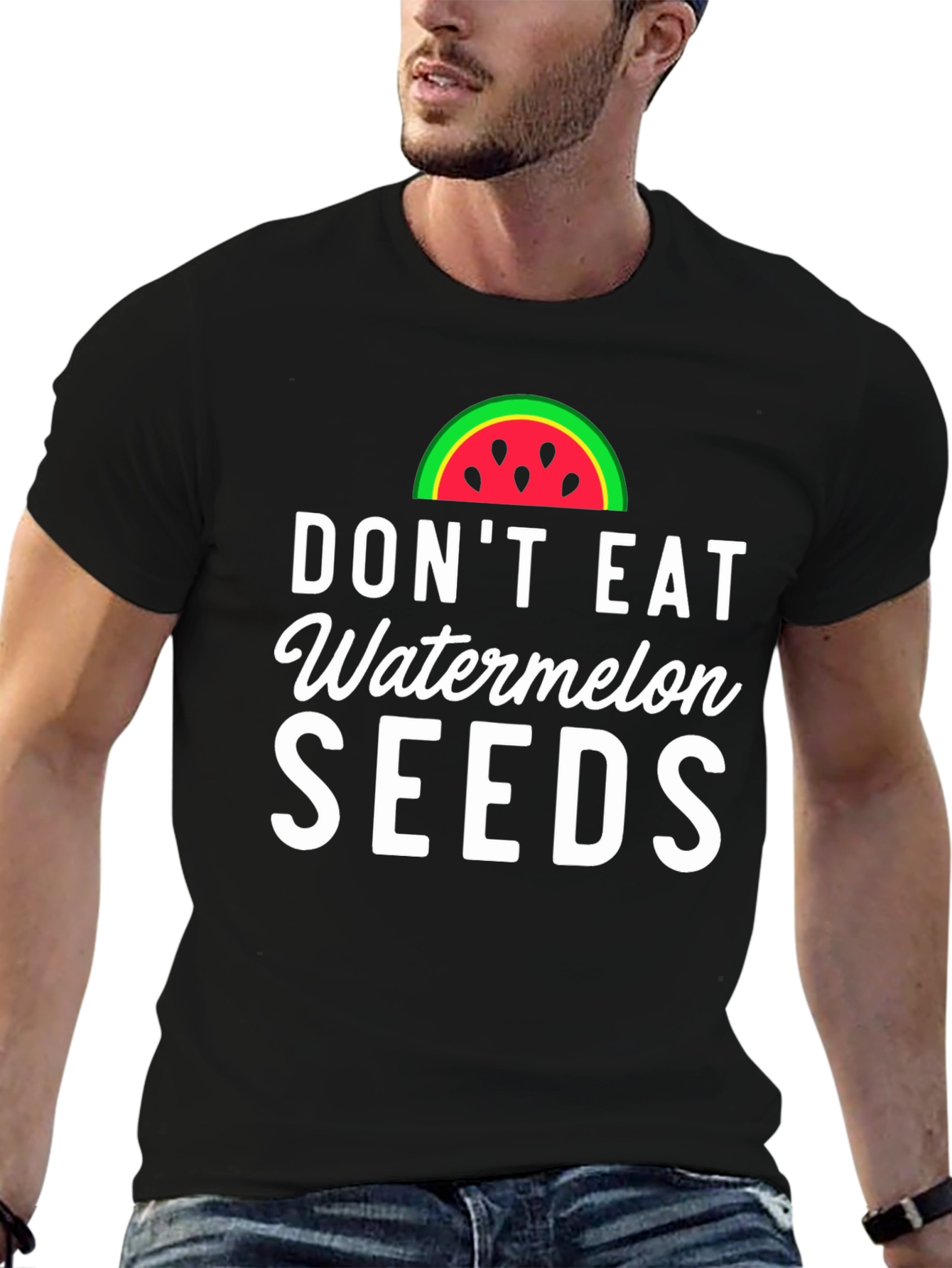 Black Don't Eat Watermelon Seeds Novelty Graphic Tee view 6