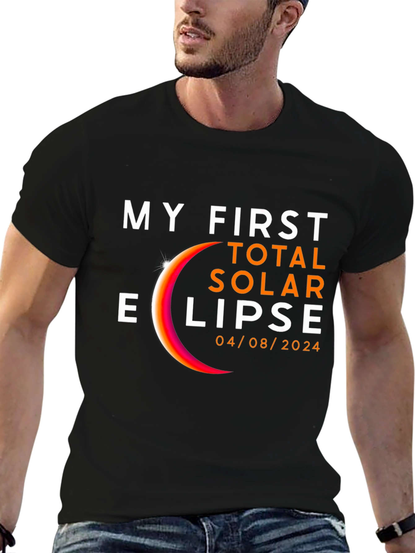 Black My First Total Solar Eclipse 04/08/2024 T-Shirt view 6