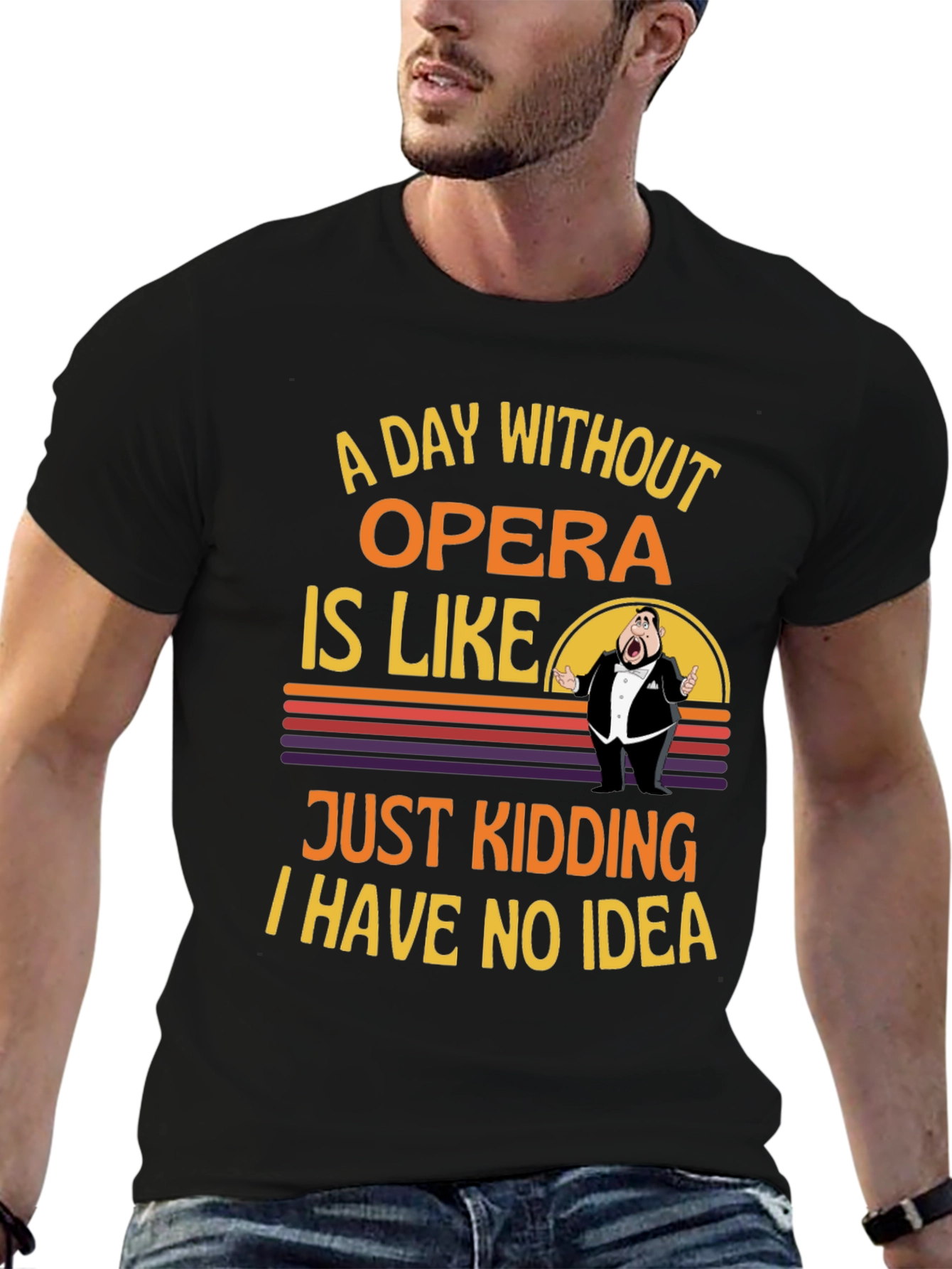 Black Opera Humor Graphic T-Shirt - A Day Without Opera view 6