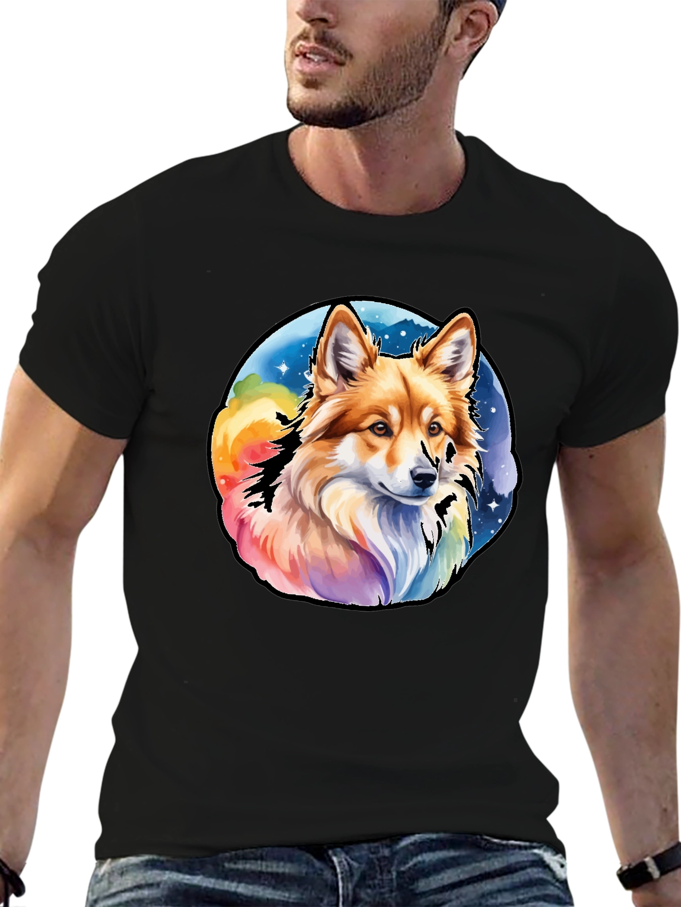 Black Dog Graphic Tee - Colorful Cute Design view 6