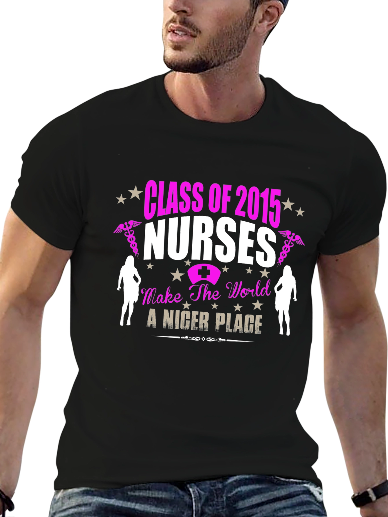 Black Class of 2015 Nurses T-Shirt view 6