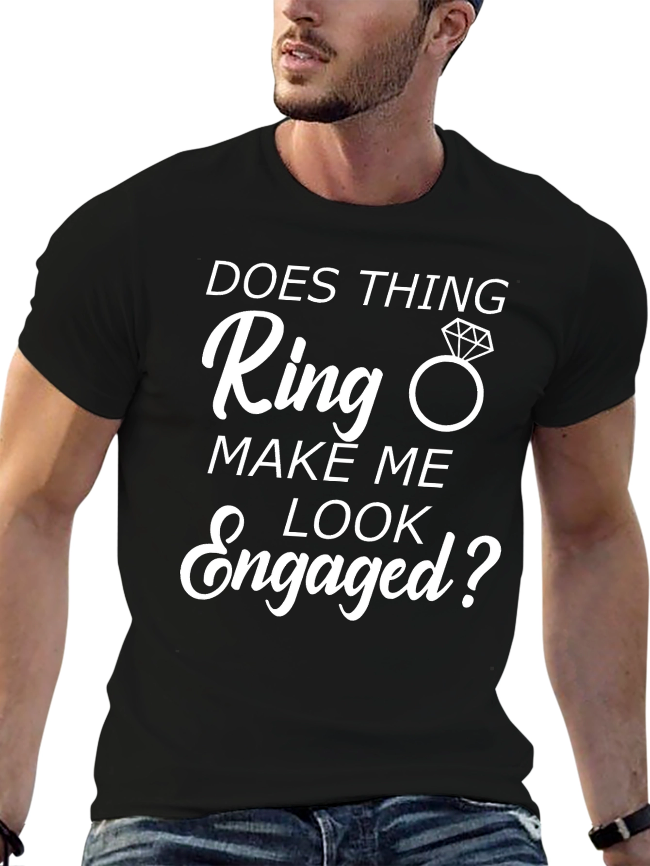 Black Engaged? Graphic T-Shirt view 6