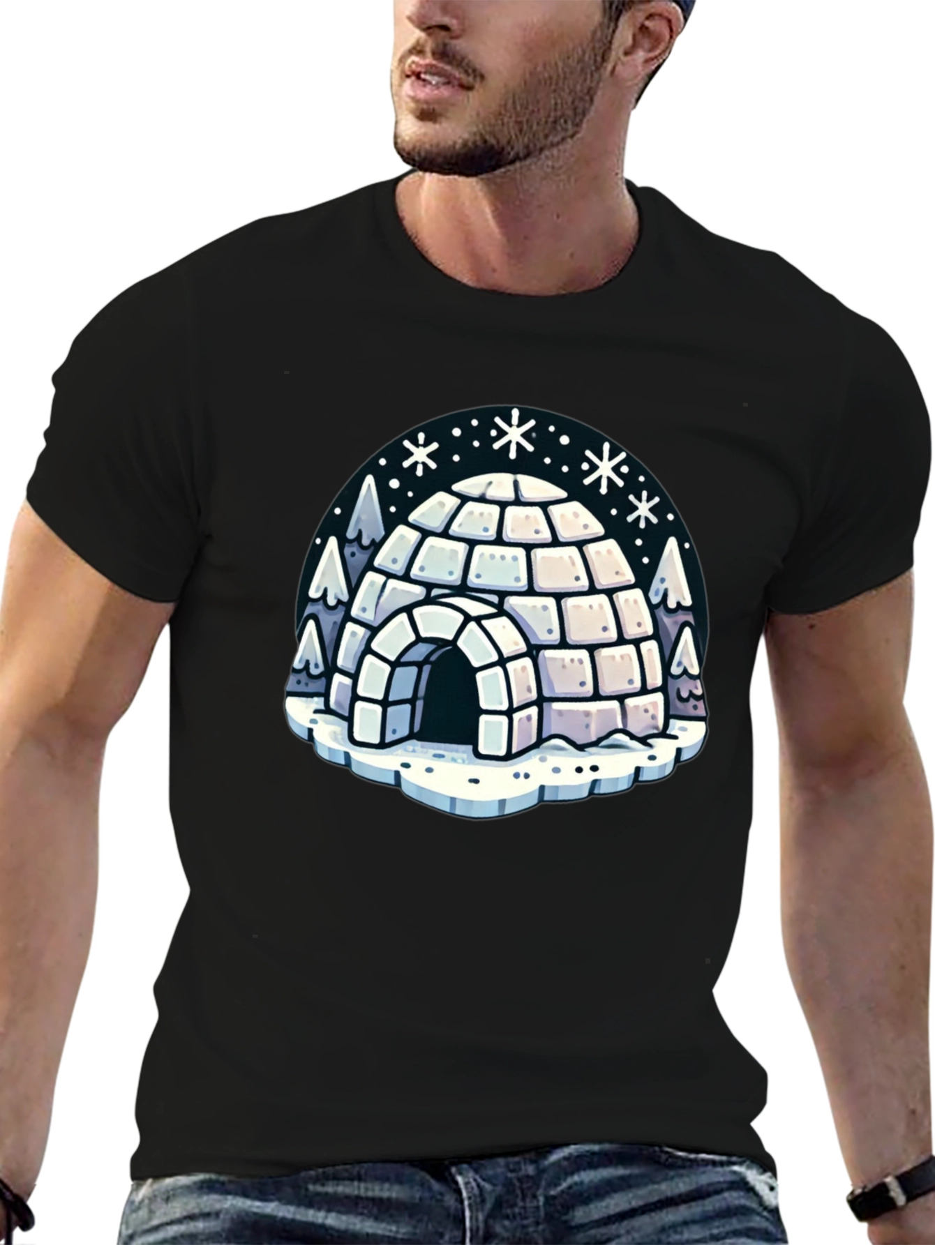 Black Igloo Graphic Tee - Winter Fun view 6