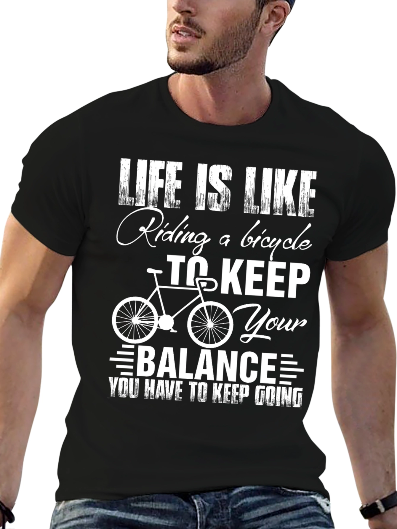 Black Life is Like Riding a Bicycle Graphic Tee view 6