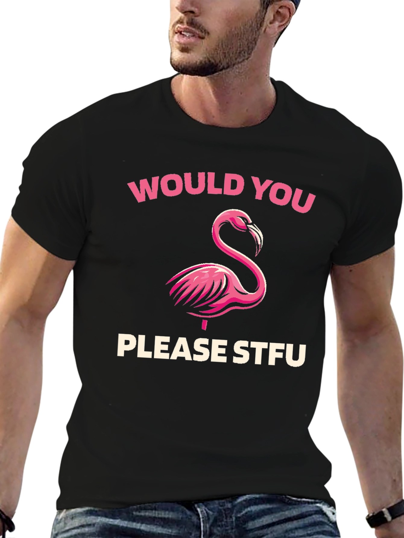 Black Flamingo STFU Graphic Tee - Casual Black T-Shirt view 6