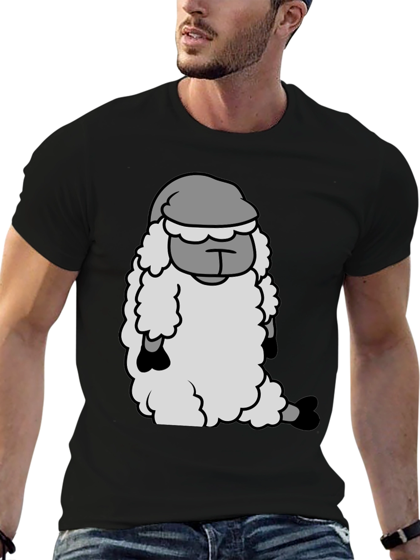 Black Sleepy Sheep Graphic Tee - Soft Cotton Comfort view 6