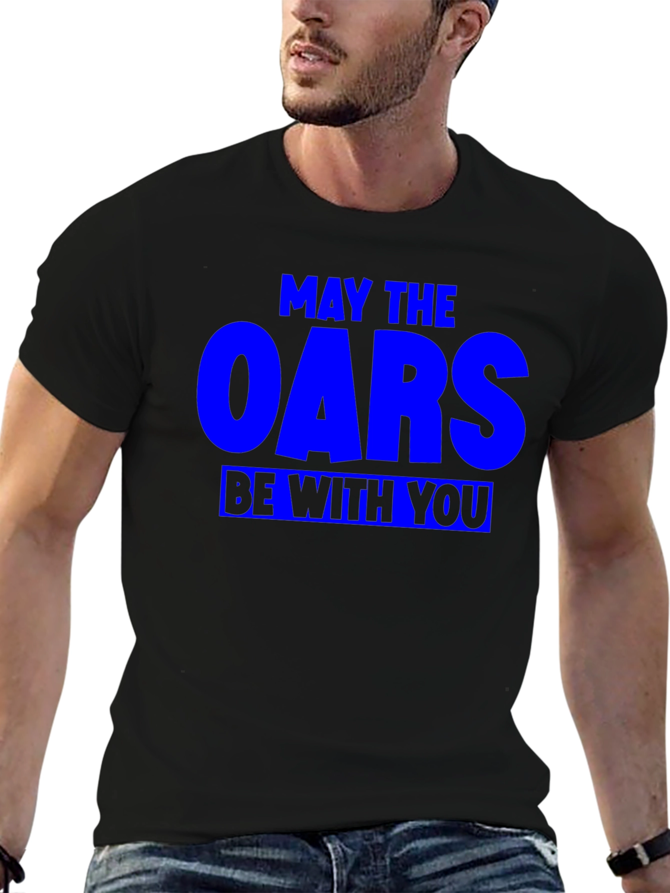Black May The Oars Be With You Funny Rowing T-Shirt view 6