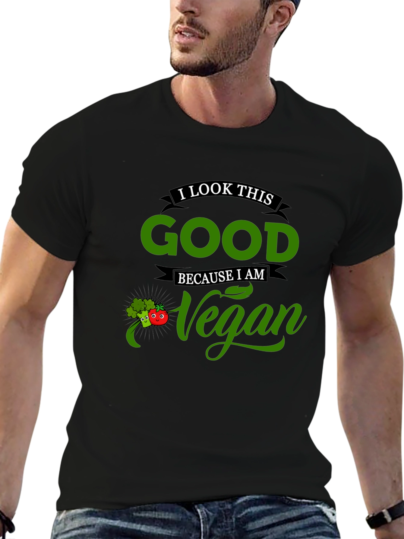 Black Vegan Lifestyle Graphic Tee - Look Good Feel Good view 6