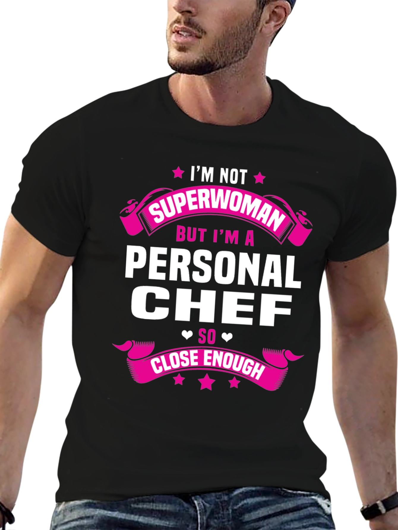 Black Personal Chef T-Shirt - Not Superwoman Funny Tee view 6