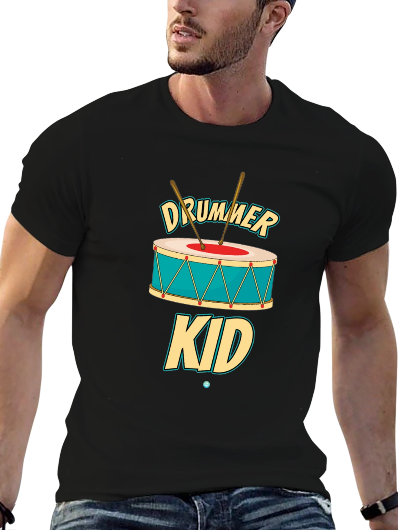 Black Drummer Kid Graphic T-Shirt - Music Lover Tee view 6