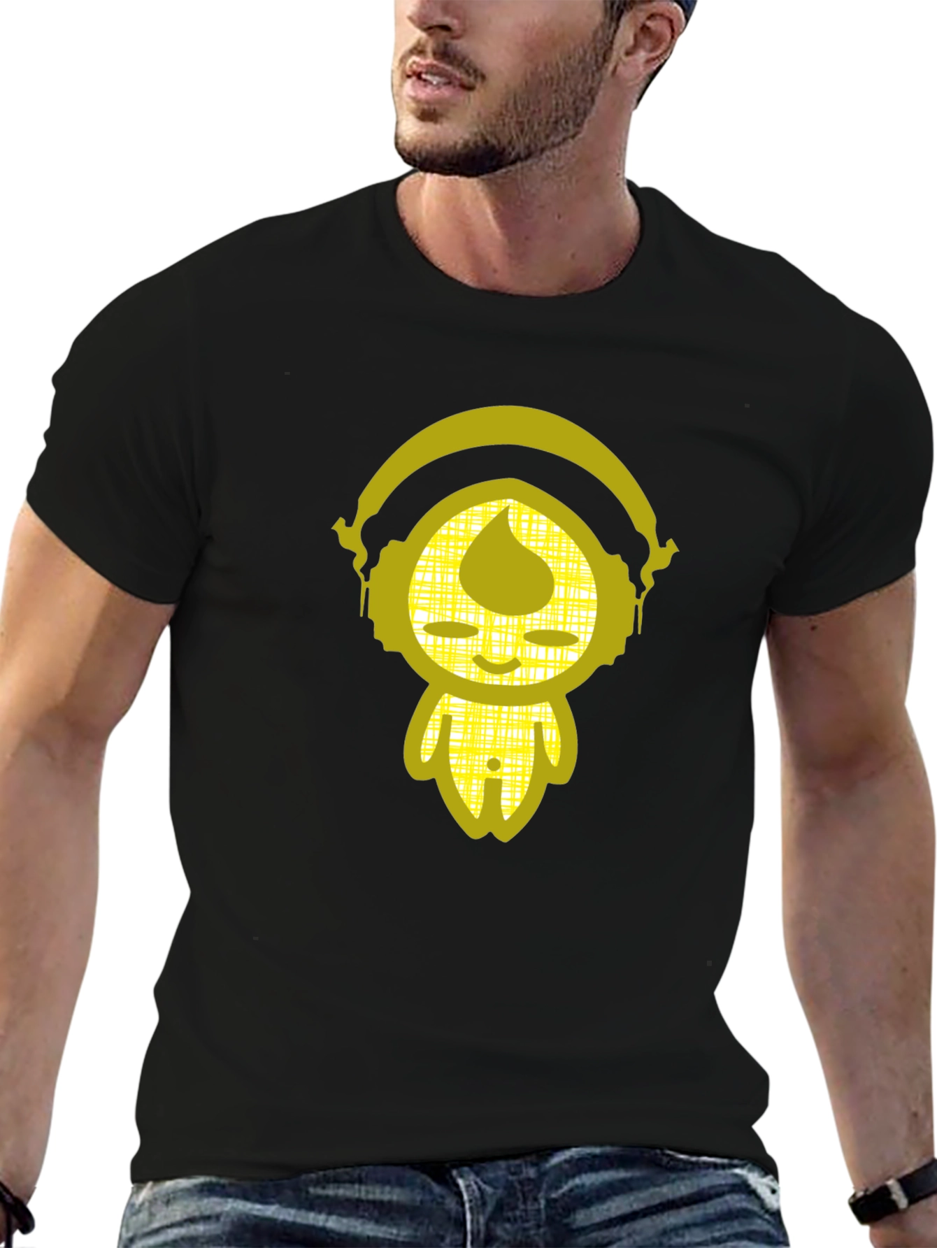 Black Zen DJ Graphic Tee - Cool Black Cotton T-Shirt view 6