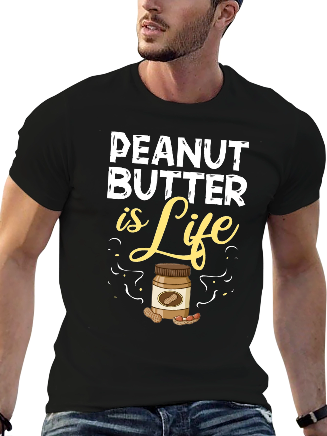 Black Peanut Butter is Life Graphic T-Shirt view 6