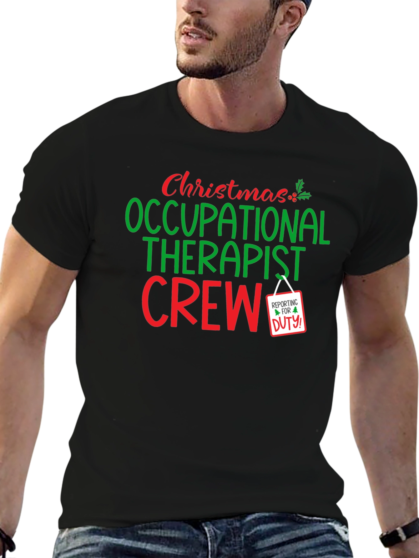 Christmas Occupational Therapist Crew Holiday T-Shirt - 6