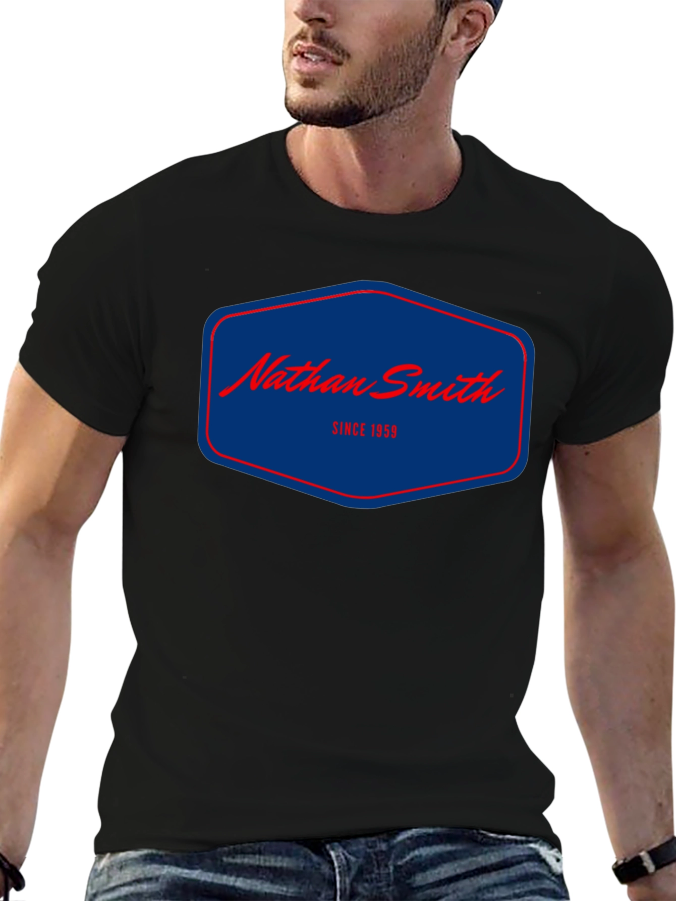Black Nathan Smith Since 1959 Black T-Shirt view 6