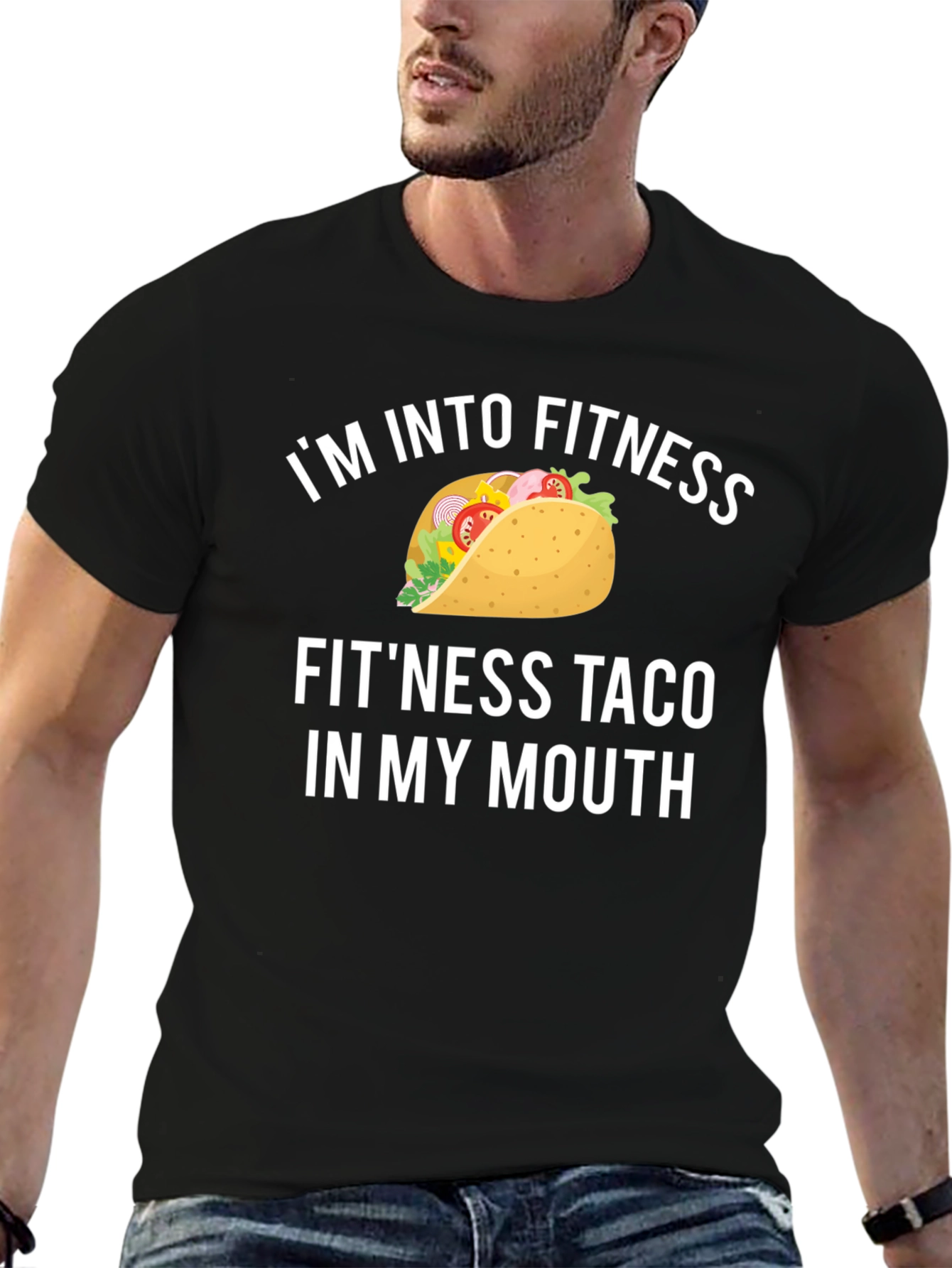 Black Fitness Taco Graphic T-Shirt view 6