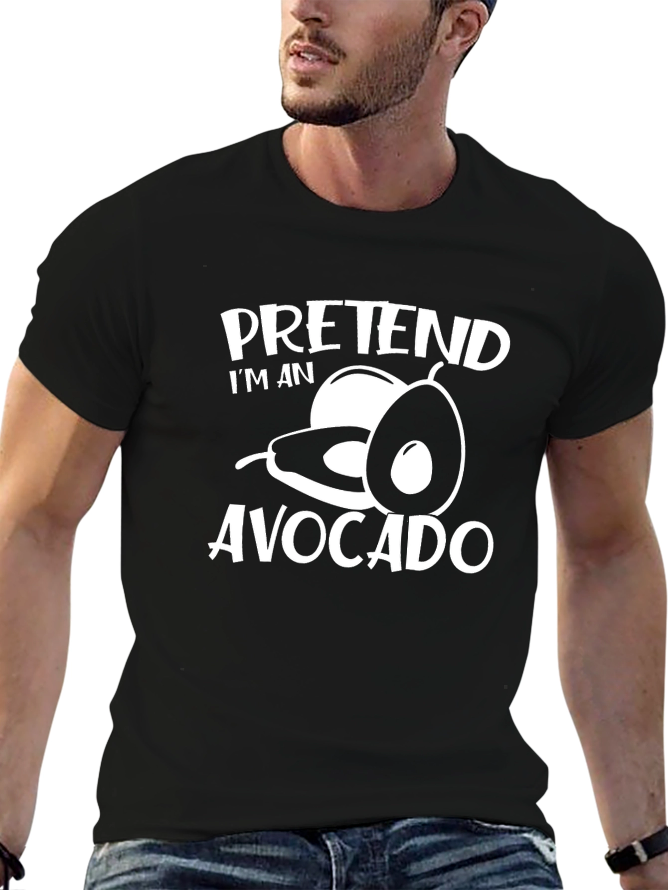 Black Pretend I'm an Avocado T-Shirt view 6